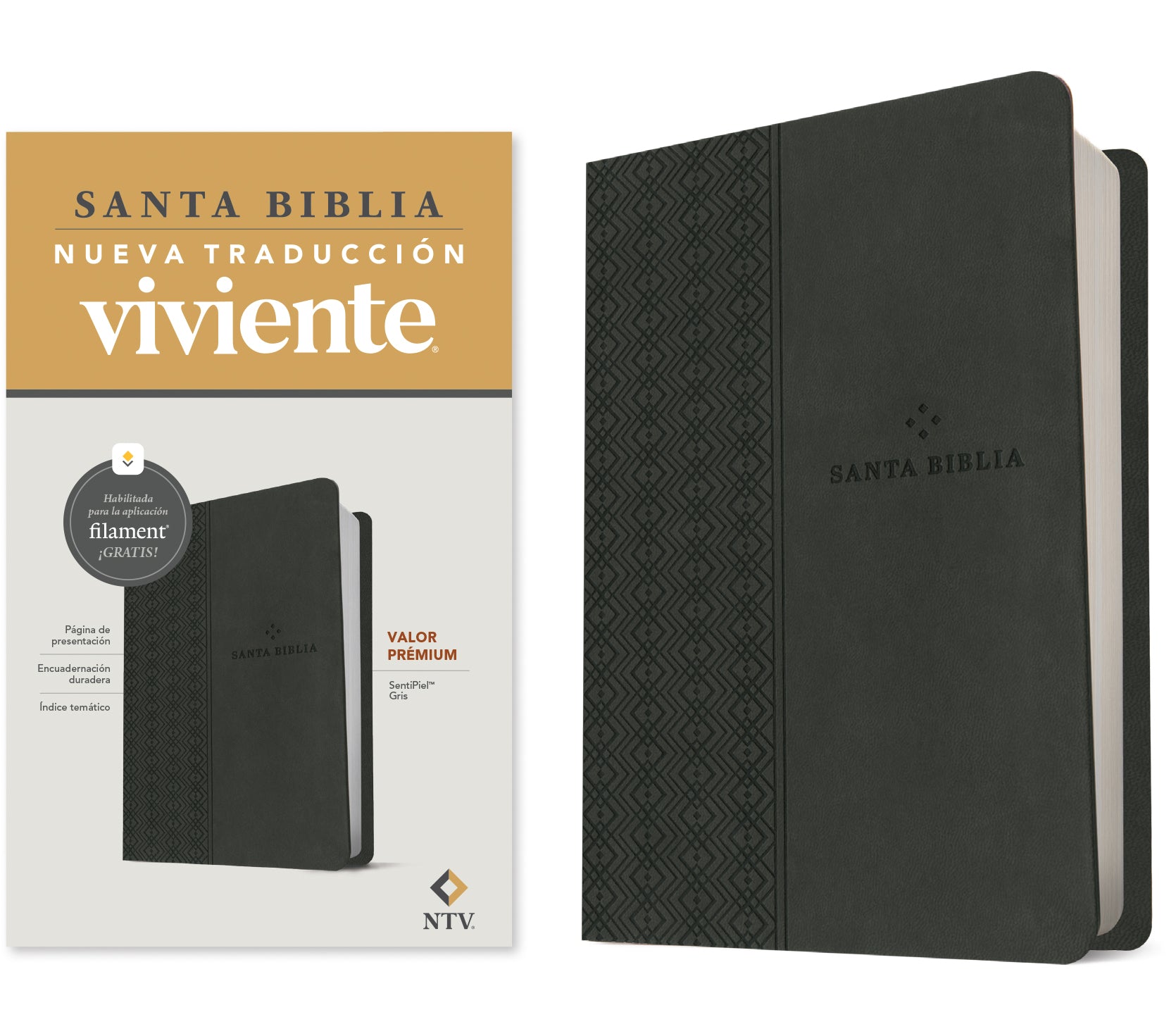 NTV Biblia valor prémium con Filament Gris (NTV Premium Value Bible with Filament Grey, Spanish Edition)