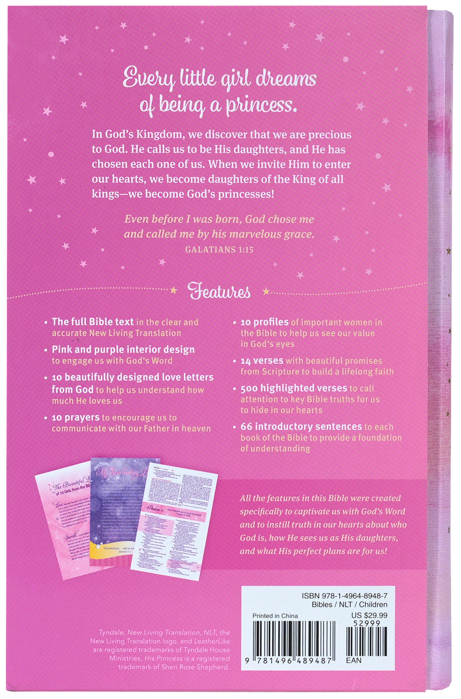 NLT My Beautiful Princess Bible Pink Sparkles