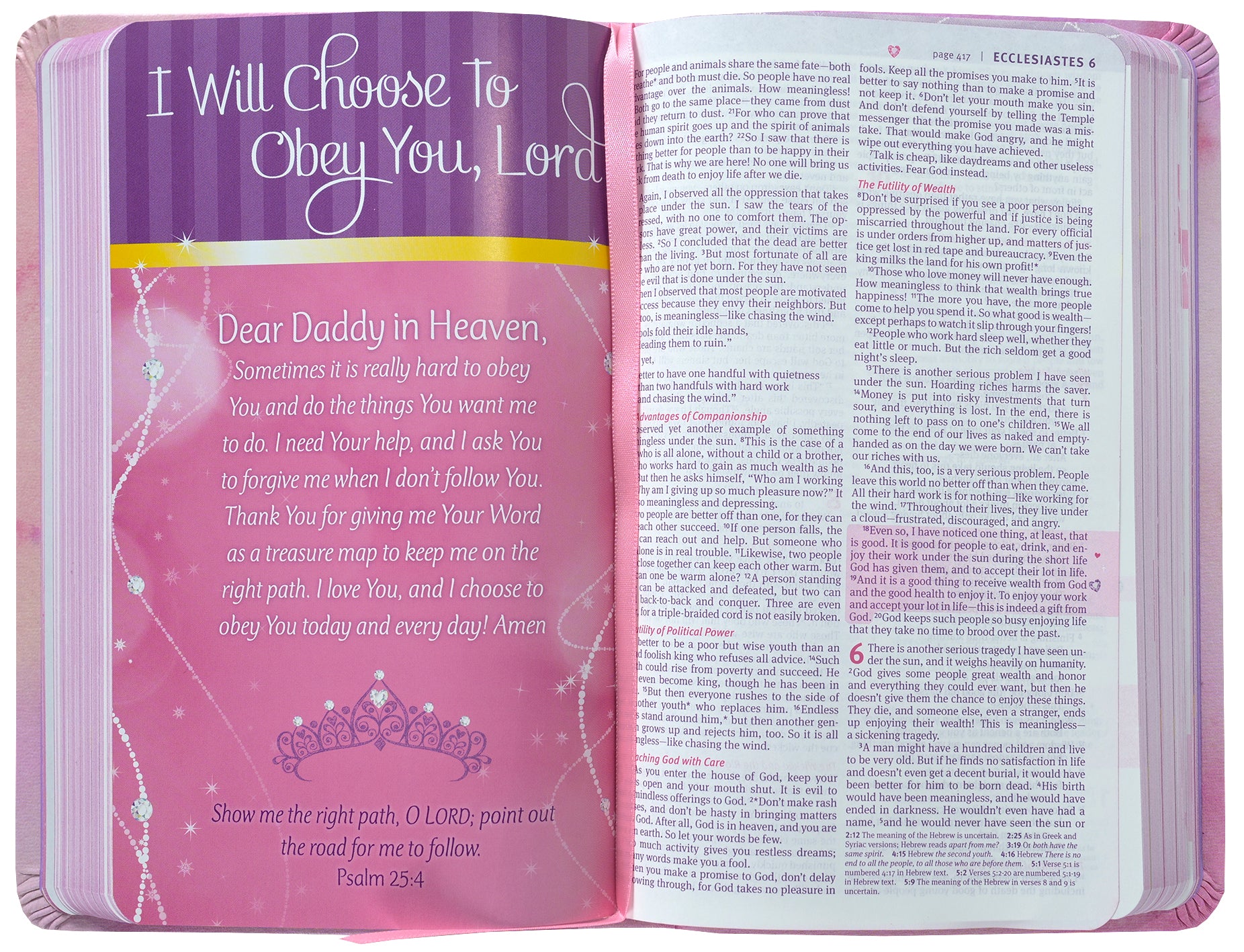 NLT My Beautiful Princess Bible Pink Sparkles