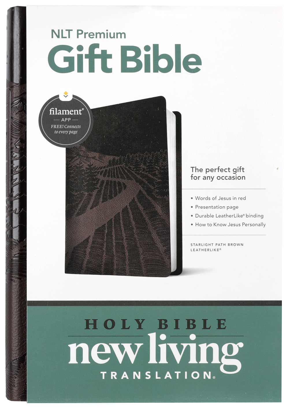 NLT Premium Gift Bible Filament Enabled, Starlight Path Brown (Red Letter Edition)