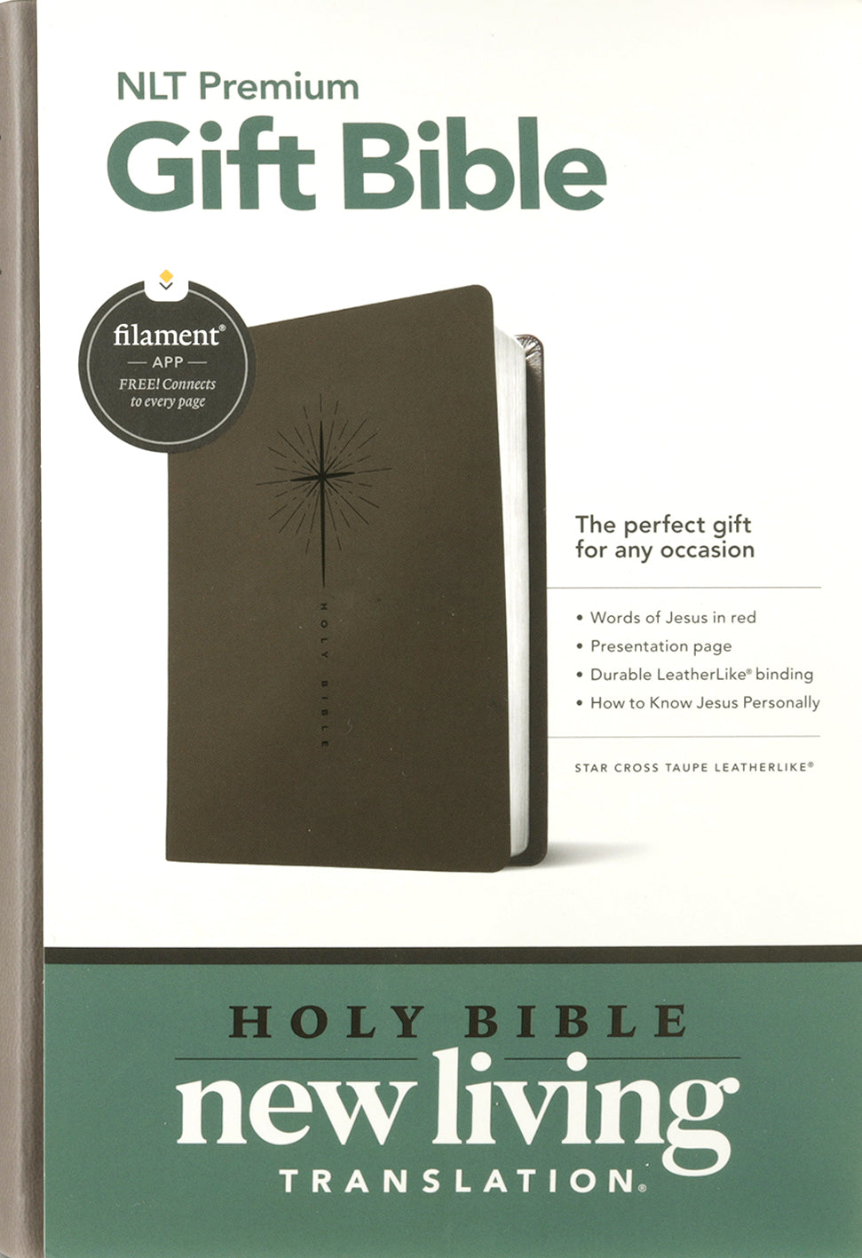 NLT Premium Gift Bible Star Cross Taupe (Red Letter Edition)