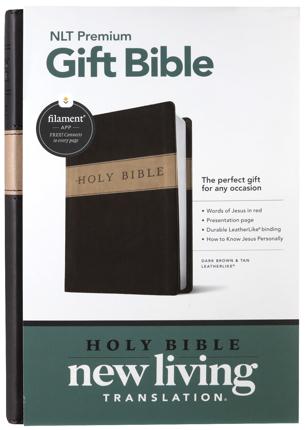 NLT Premium Gift Bible Dark Brown/Tan (Red Letter Edition)