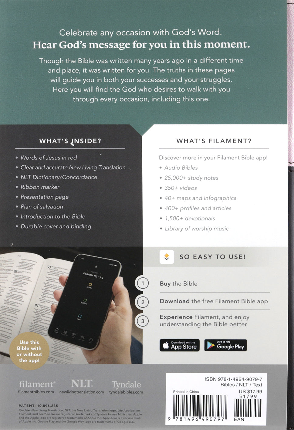 NLT Premium Gift Bible Pink/Dark Brown (Red Letter Edition)