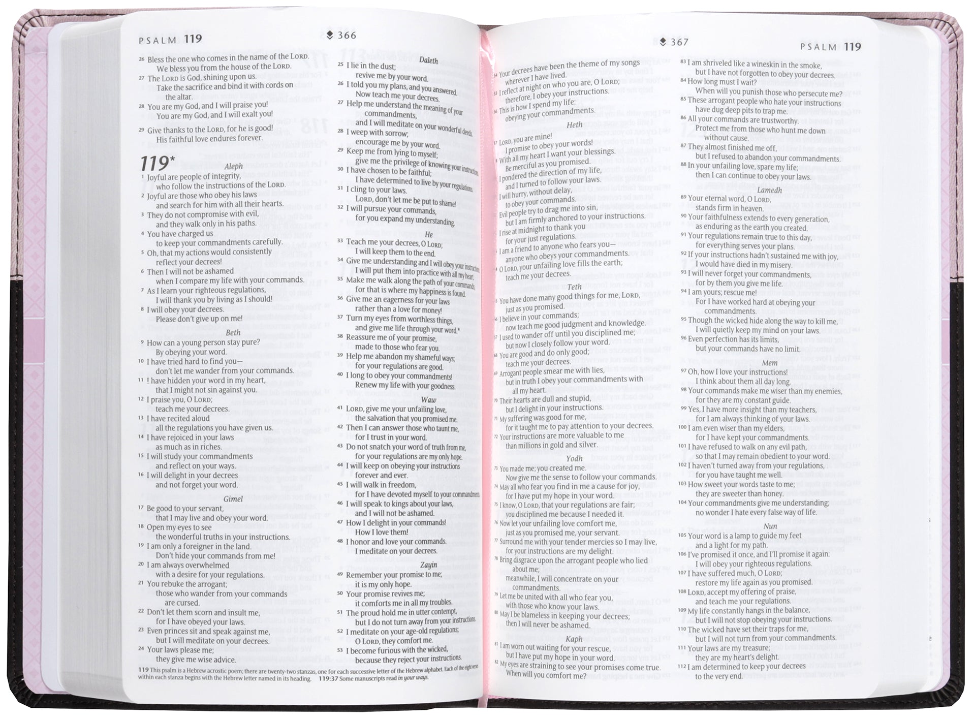 NLT Premium Gift Bible Pink/Dark Brown (Red Letter Edition)