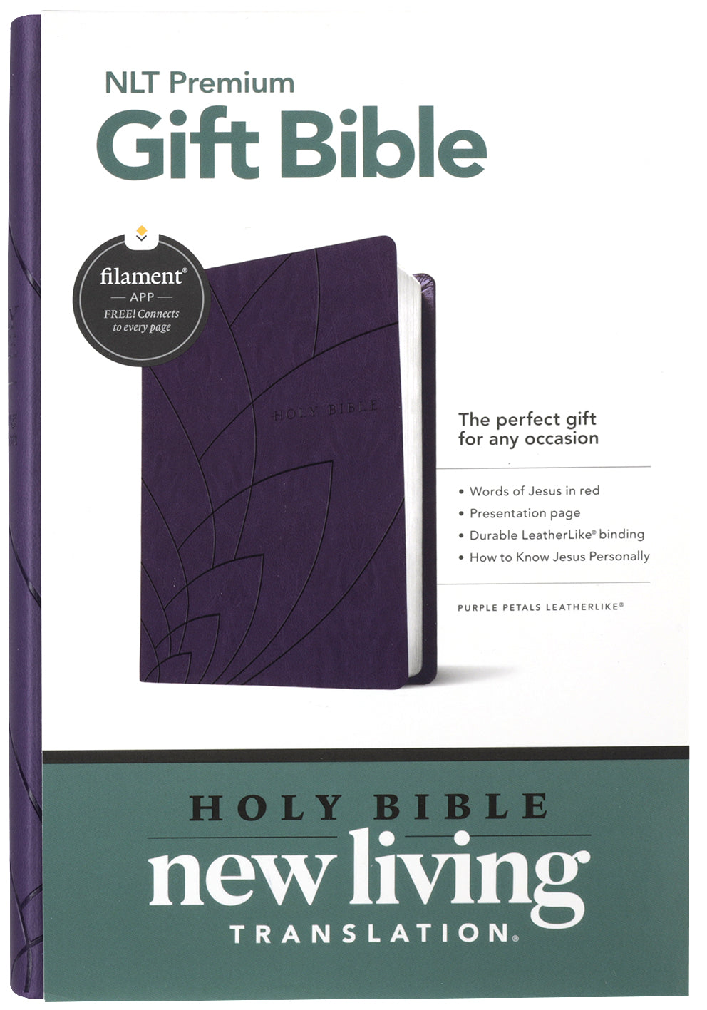 NLT Premium Gift Bible Filament Enabled Purple Petals (Red Letter Edition)