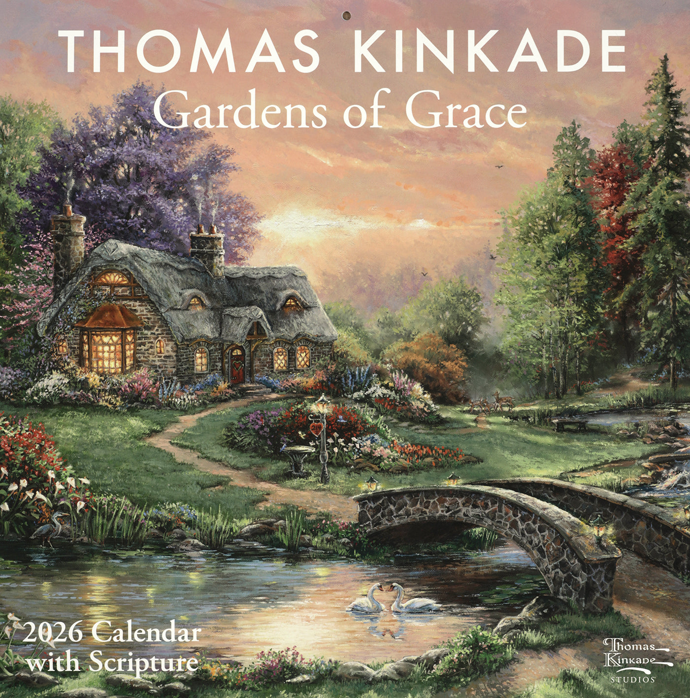 2026 Thomas Kinkade Wall Calendar: Gardens of Grace with Scripture