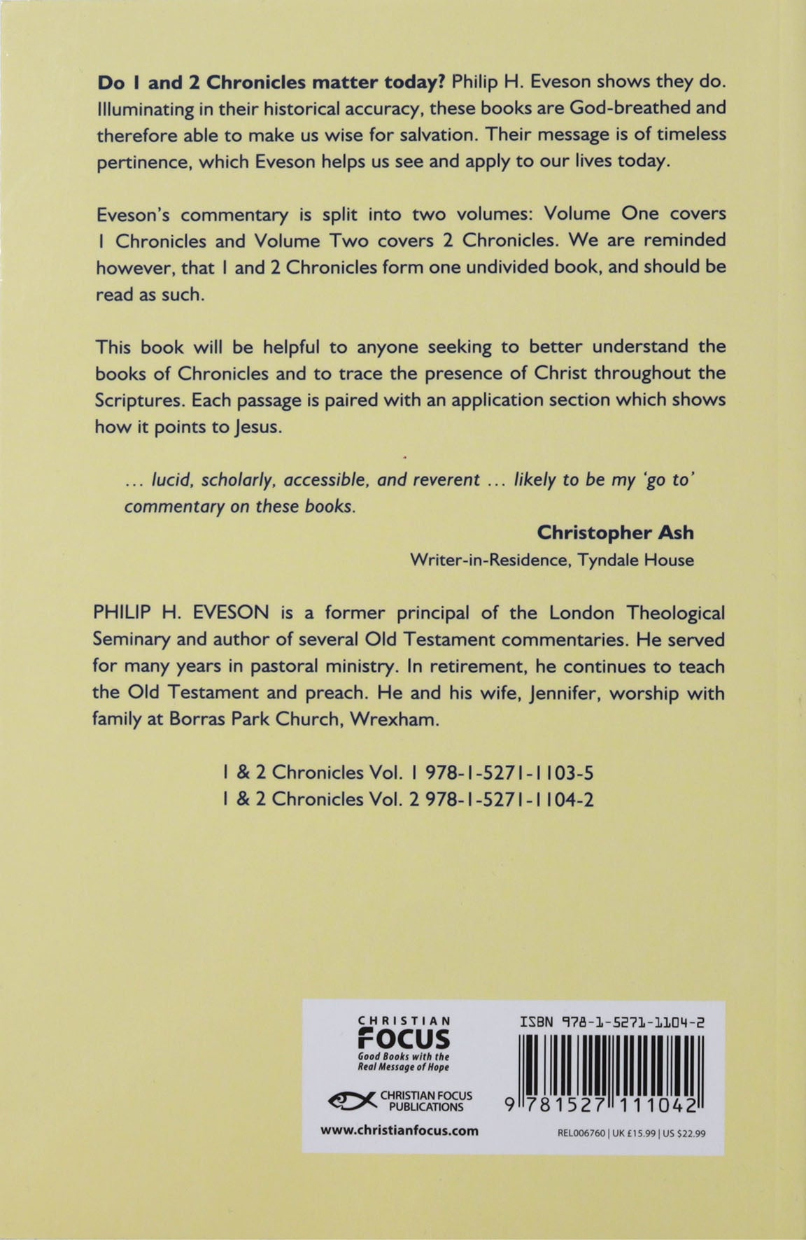 1 & 2 Chronicles, Volume 2: Solomon to Cyrus (Focus On The Bible Commentary Series)