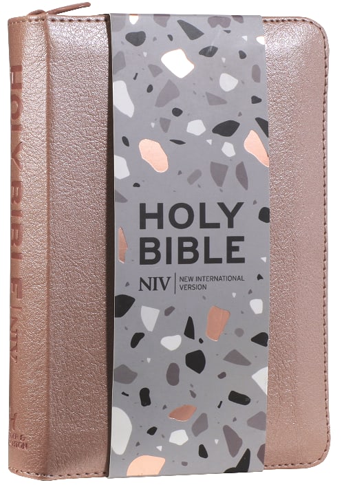 NIV Pocket Bible Rose Gold With Zip