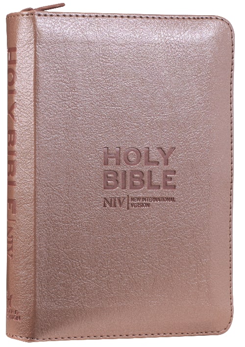 NIV Pocket Bible Rose Gold With Zip