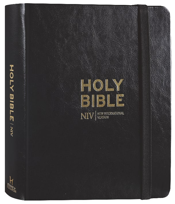 NIV Journalling Bible Black Elastic Strap Anglicised Text