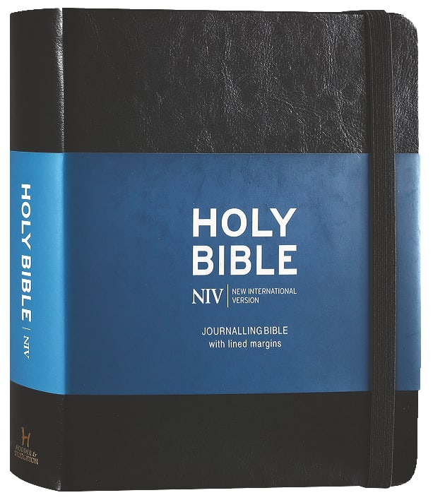 NIV Journalling Bible Black Elastic Strap Anglicised Text