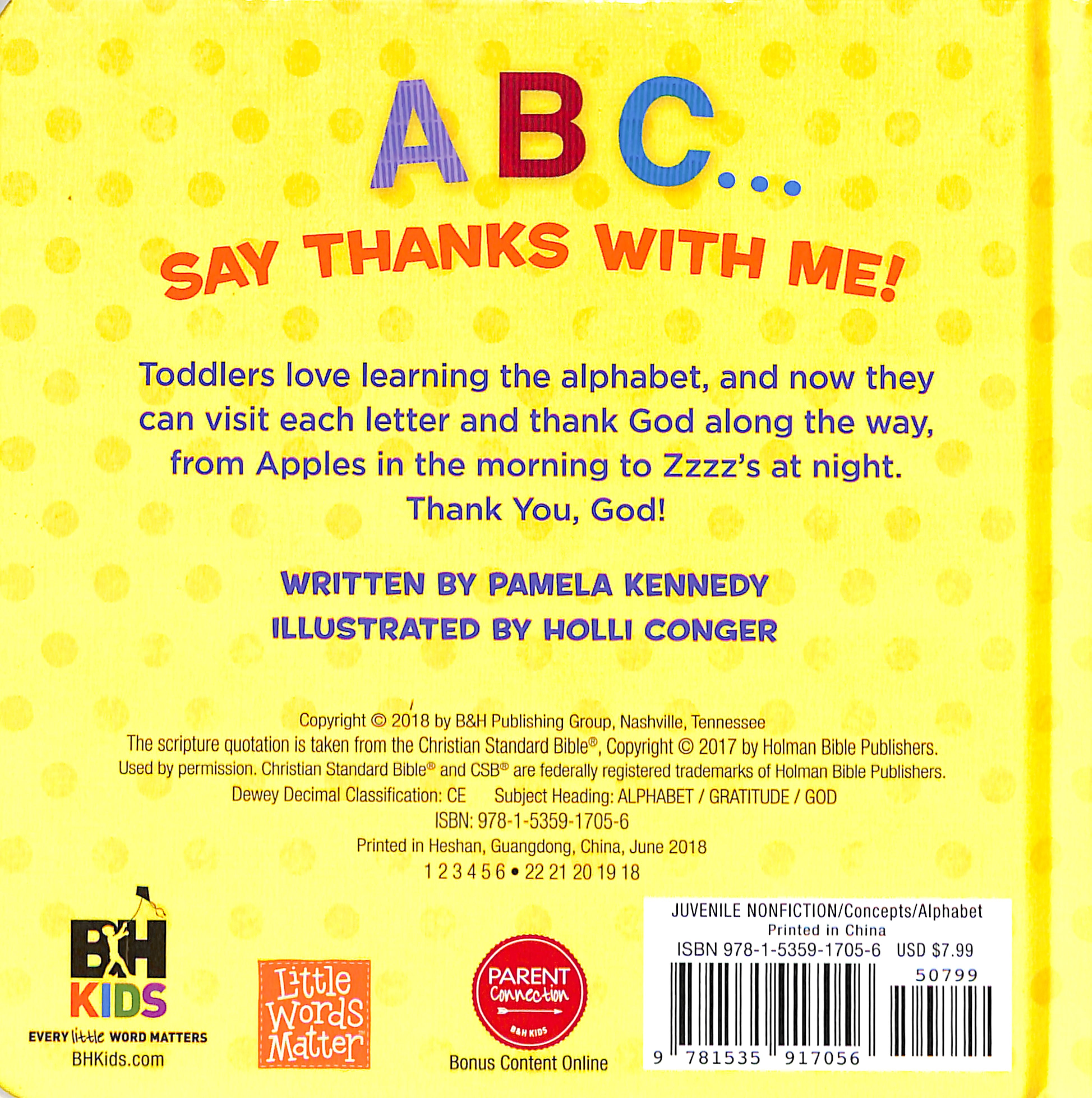 Thank You, God, From a to Z (Little Words Matter Series)