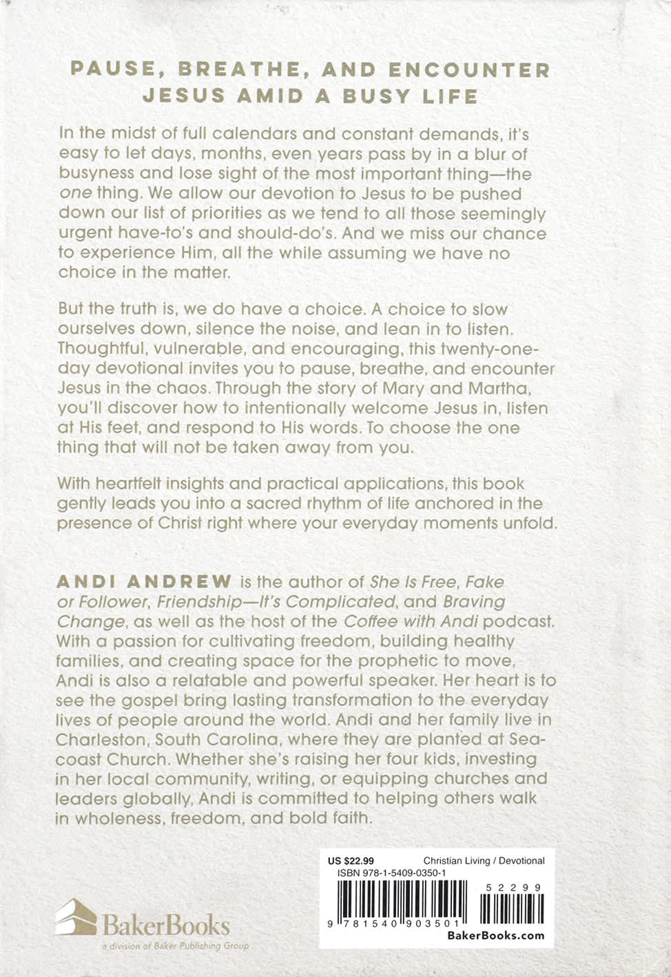 One Thing: 21 Devotions to Clear the Noise and Draw Near to Jesus