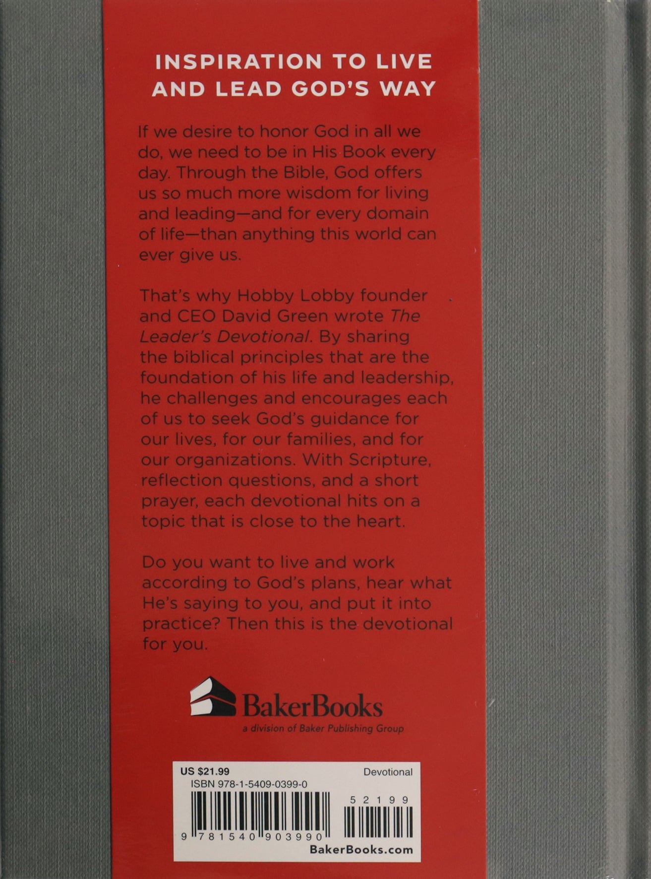 The Leader's Devotional: 90 Days of Biblical Wisdom for Honoring God in All You Do