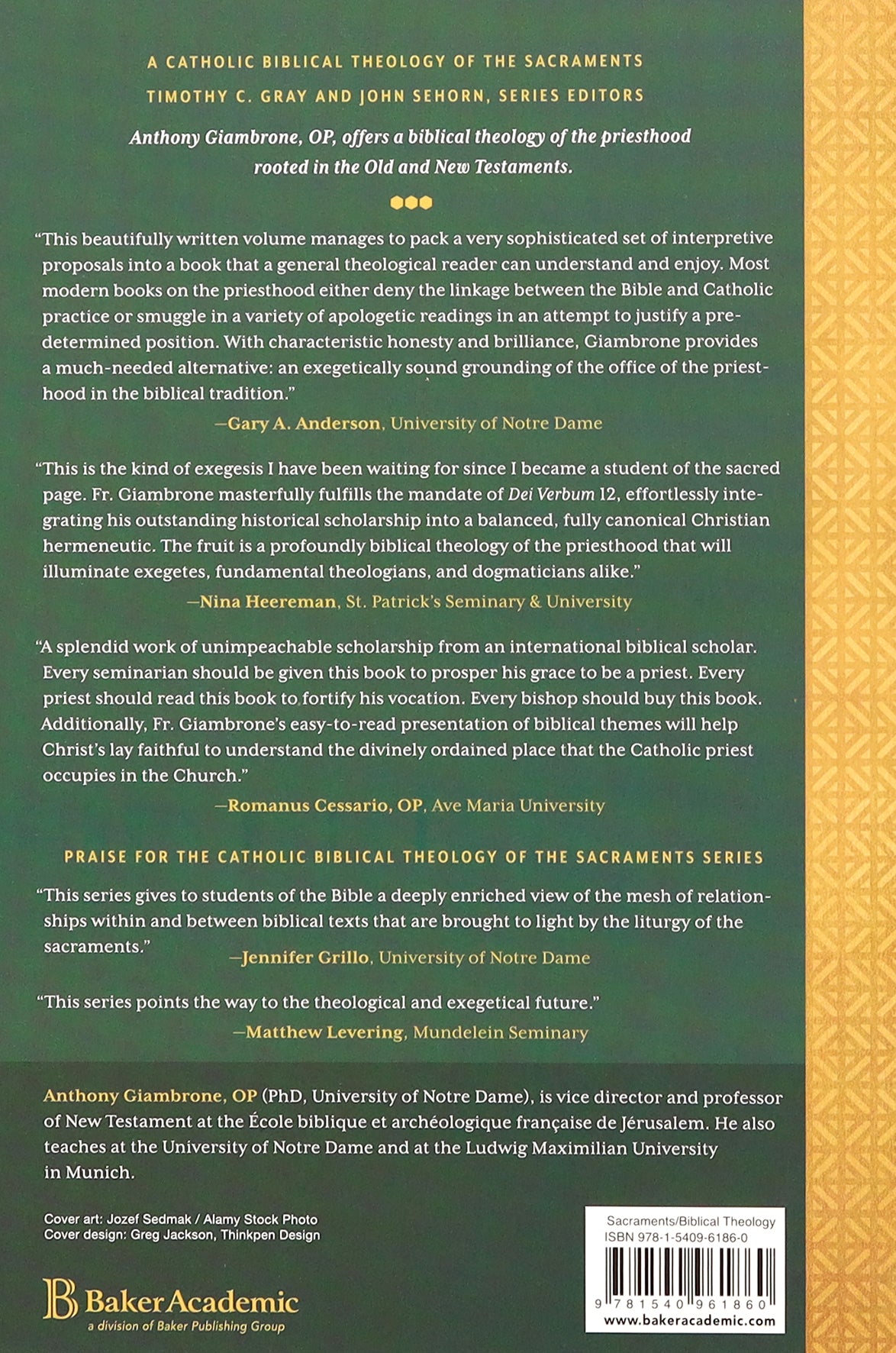 The Bible and the Priesthood: Priestly Participation in the One Sacrifice For Sins (Catholic Biblical Theology Of The Sacraments Series)