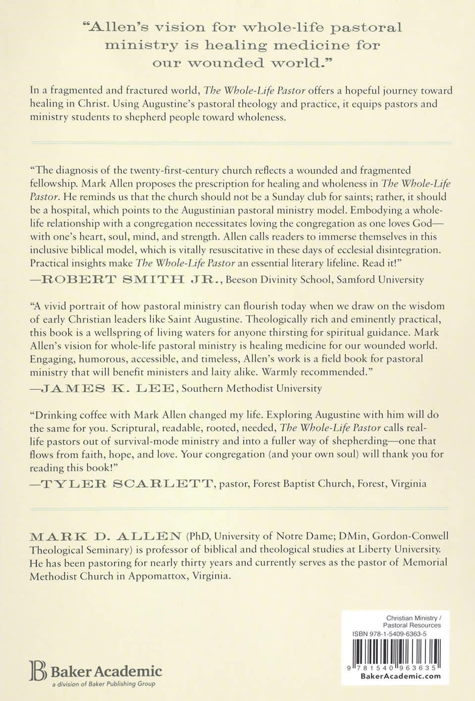 The Whole-Life Pastor: An Augustinian Vision for Pastoral Ministry