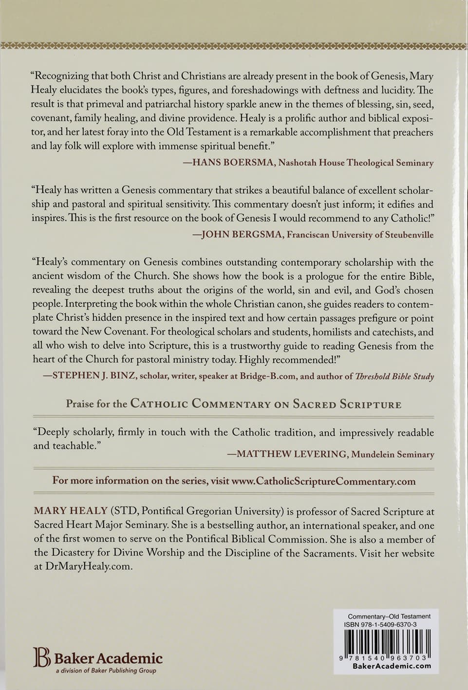 Genesis (Catholic Commentary on Sacred Scripture Series)