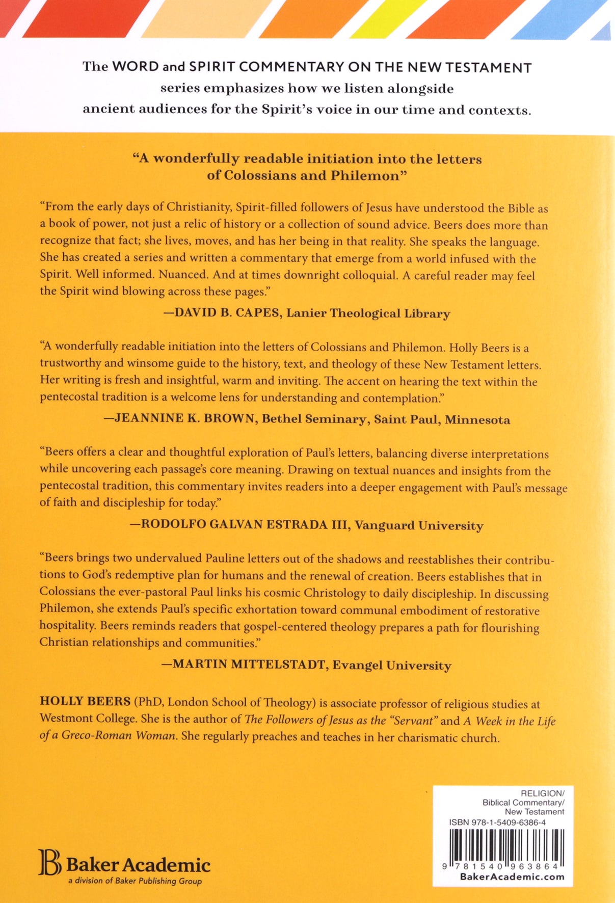 Colossians and Philemon (Word and Spirit Commentary on the New Testament Series)