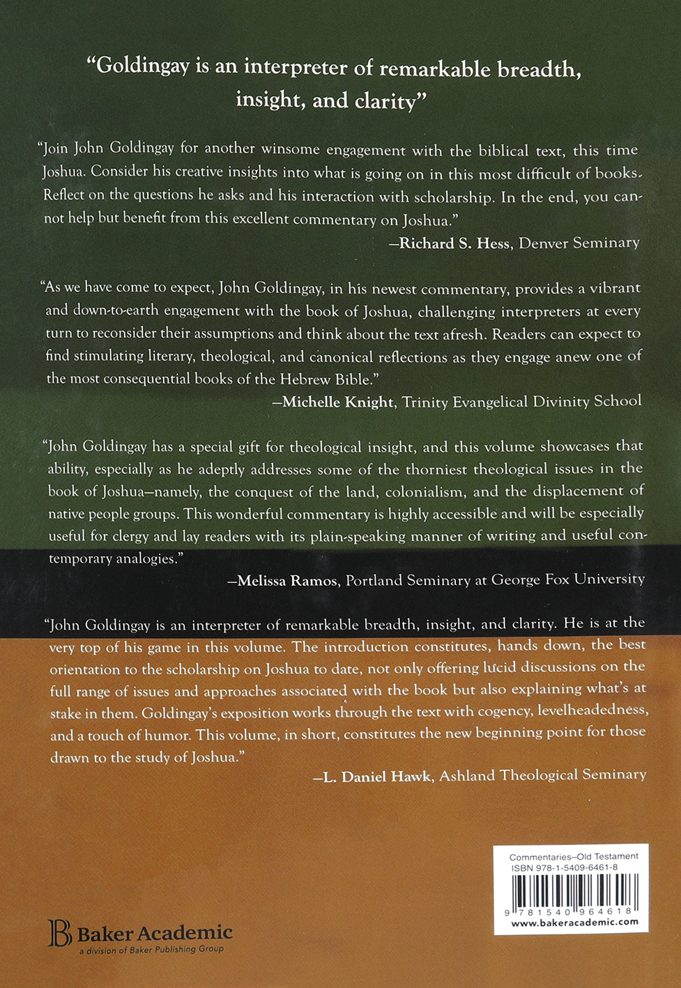 Joshua (#01 in Baker Commentary On The Old Testament: Historical Books Series)