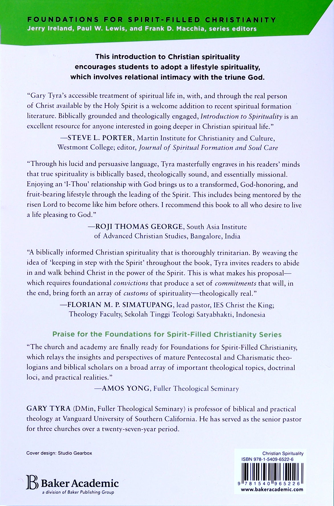 Introduction to Spirituality: Cultivating a Lifestyle of Faithfulness (Foundations for Spirit-filled Christianity Series)