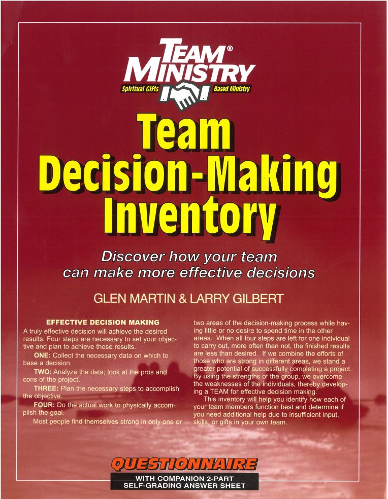 Team Ministry: Team Decision Making Inventory