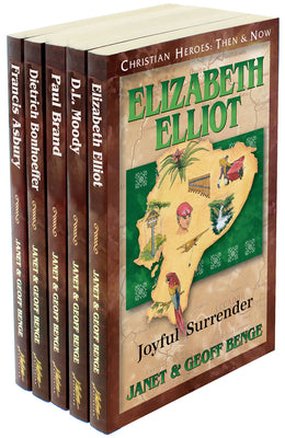 Christian Heroes 5 Book Set Elisabeth Elliot, D. L. Moody, Paul Brand, Dietrich Bonhoeffer, Francis Asbury (36-40) (Christian Heroes Then & Now Series)