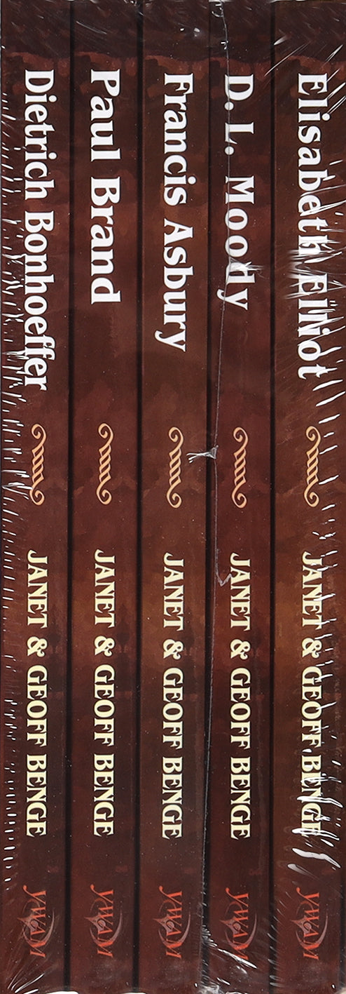 Christian Heroes 5 Book Set Elisabeth Elliot, D. L. Moody, Paul Brand, Dietrich Bonhoeffer, Francis Asbury (36-40) (Christian Heroes Then & Now Series)