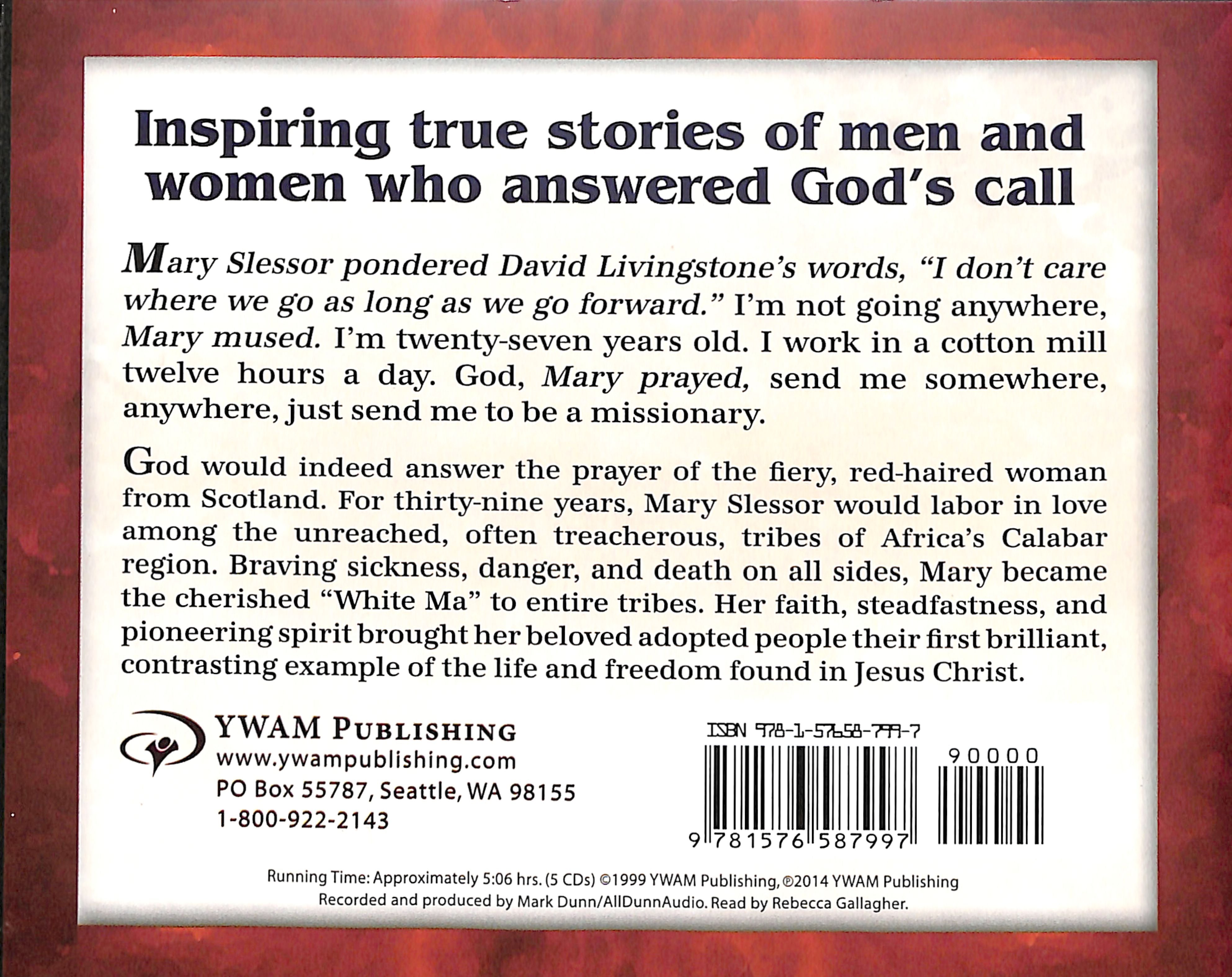 Mary Slessor - Forward Into Calabar (Unabridged, 5 CDS) (Christian Heroes Then & Now Audio Series)