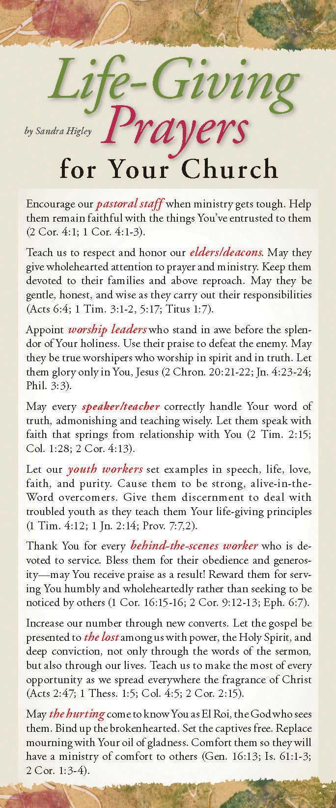 Life-Giving Prayers For Your Church (50 Pack)