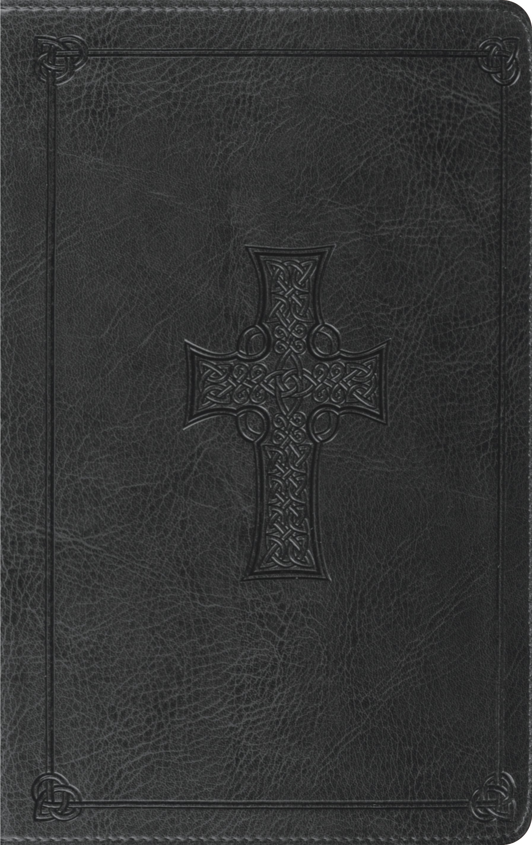 ESV Thinline Bible Charcoal Celtic Cross Design (Red Letter Edition)