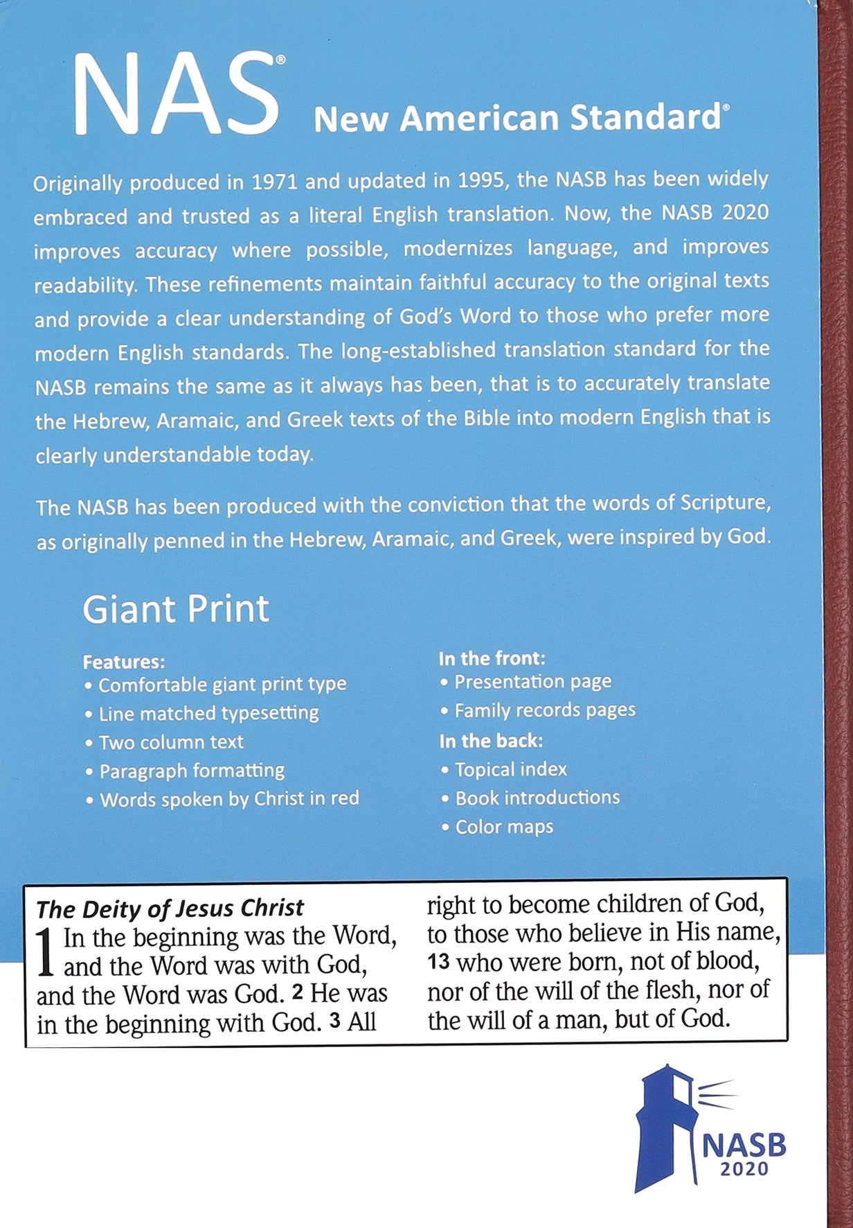 NASB 2020 Giant Print Bible Maroon