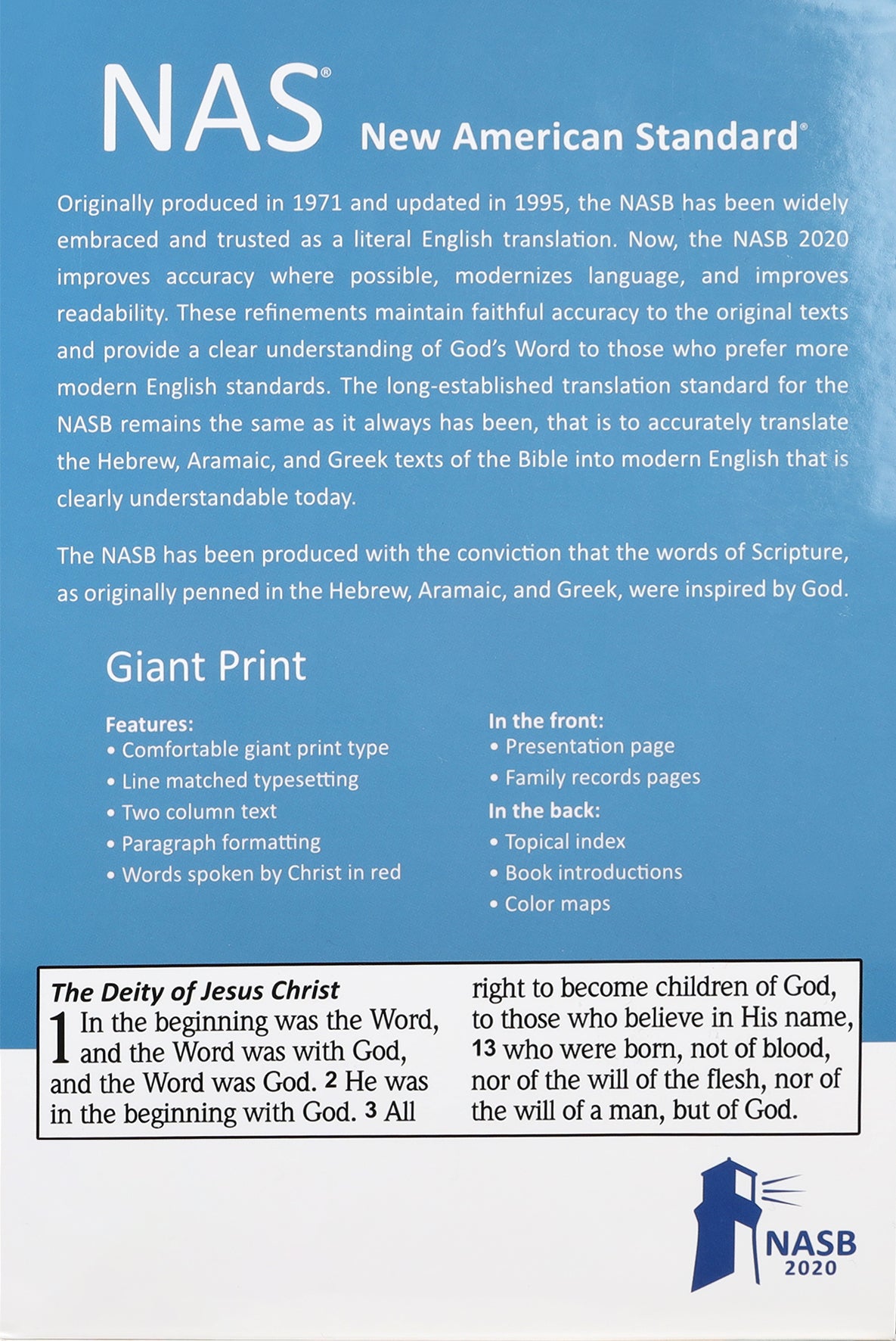 NASB 2020 Giant Print Bible Maroon Indexed