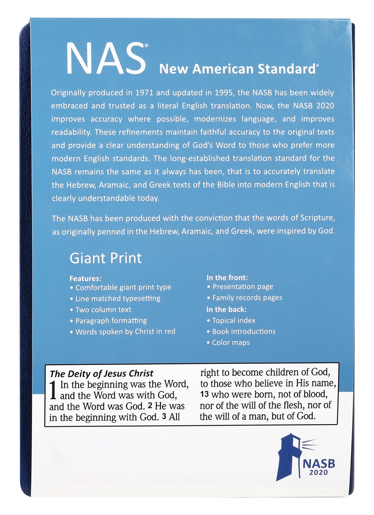 NASB 2020 Giant Print Bible Blue