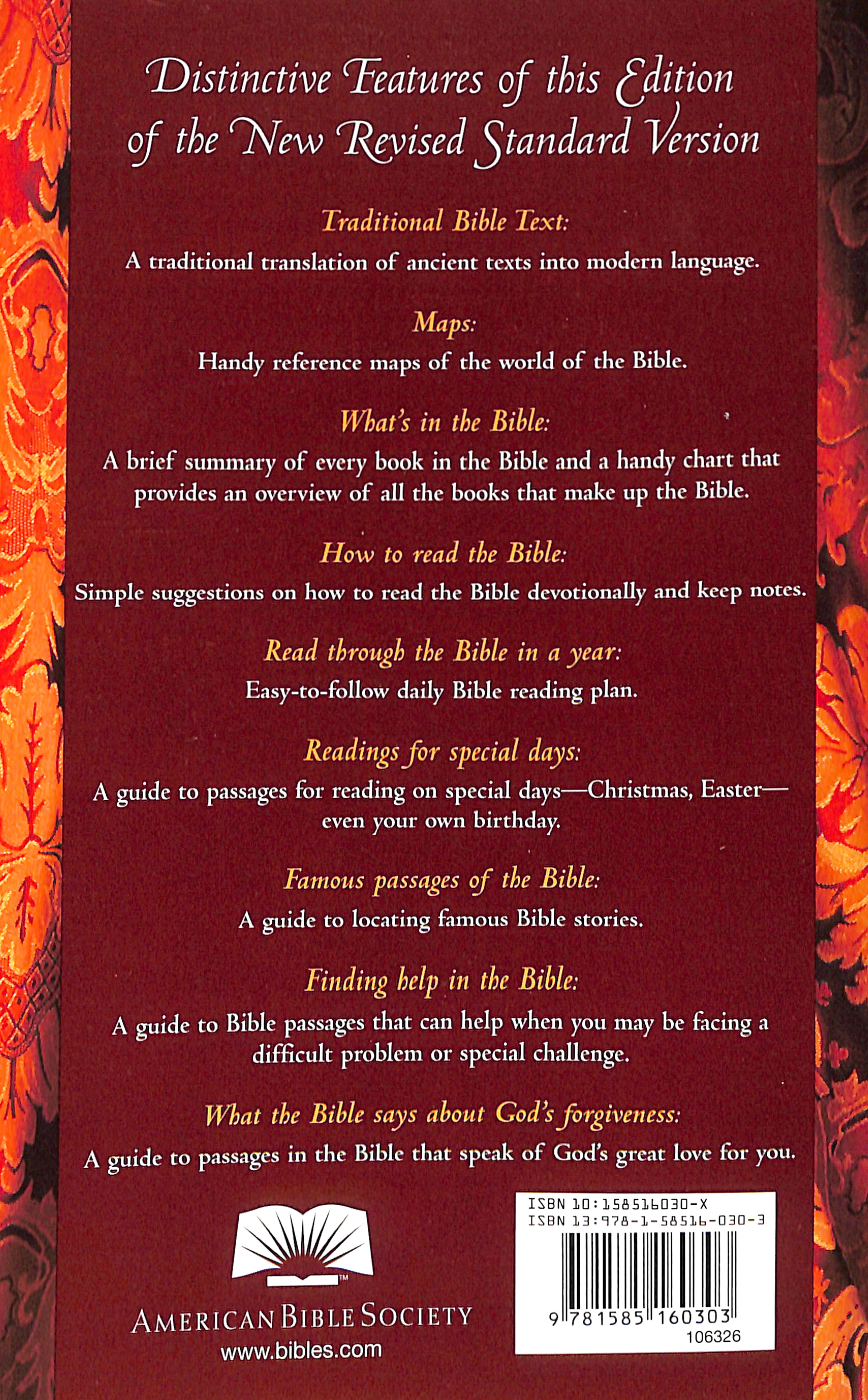 NRSV Holy Bible Black Letter With Maps and Reader Aids