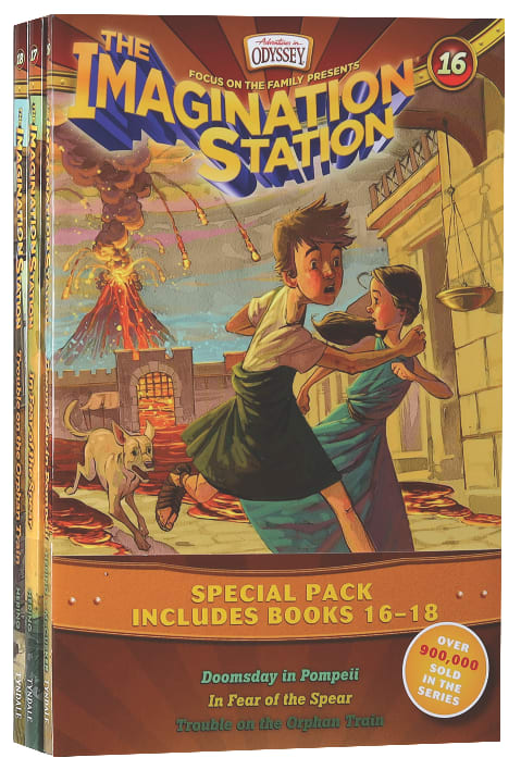 Imagination Station Books (3 Pack): Doomsday in Pompeii/In Fear of the Spear/Trouble on the Orphan Train (Adventures In Odyssey Imagination Station (Aio) Series)