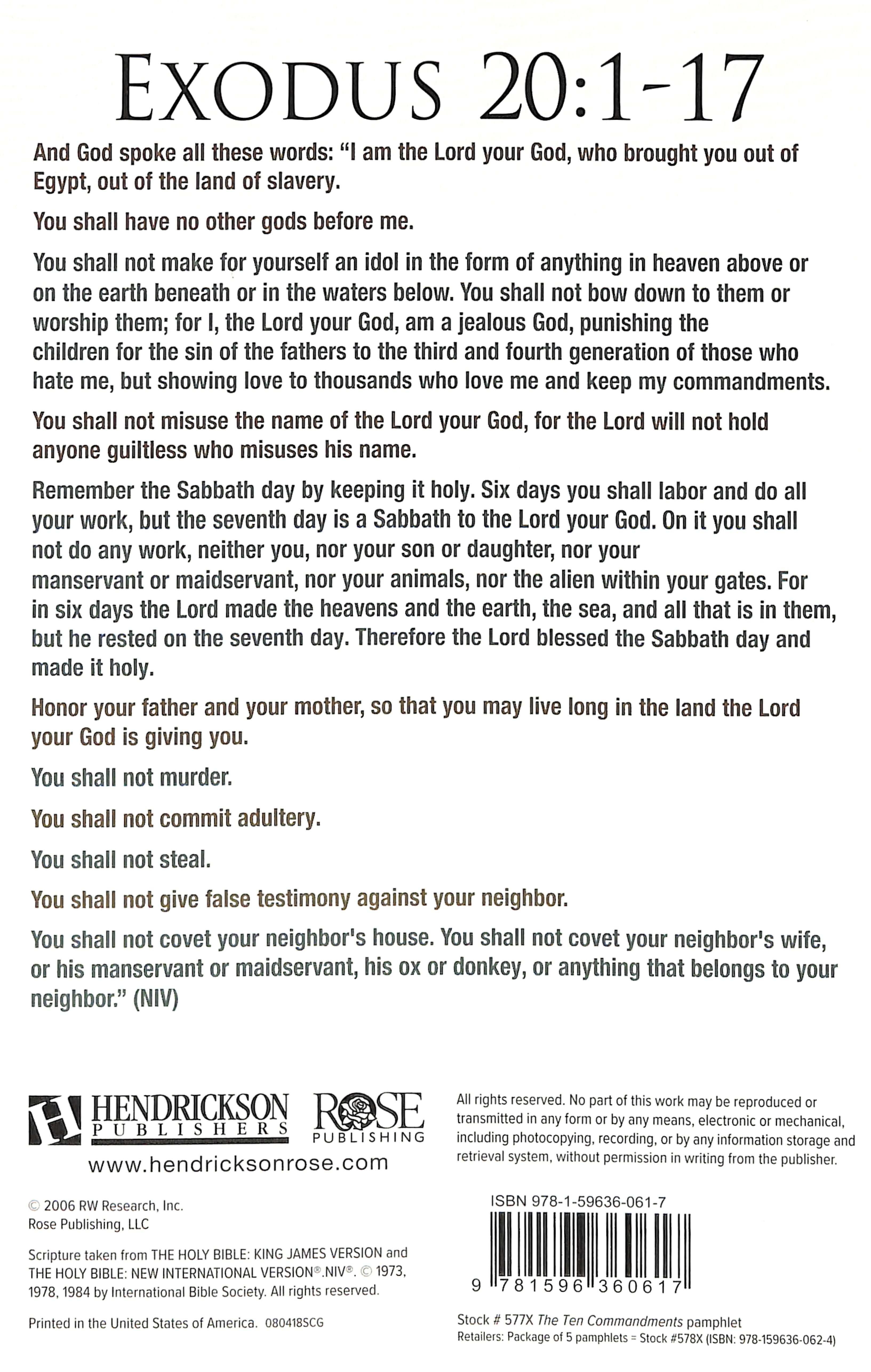The Ten Commandments (Rose Guide Series)