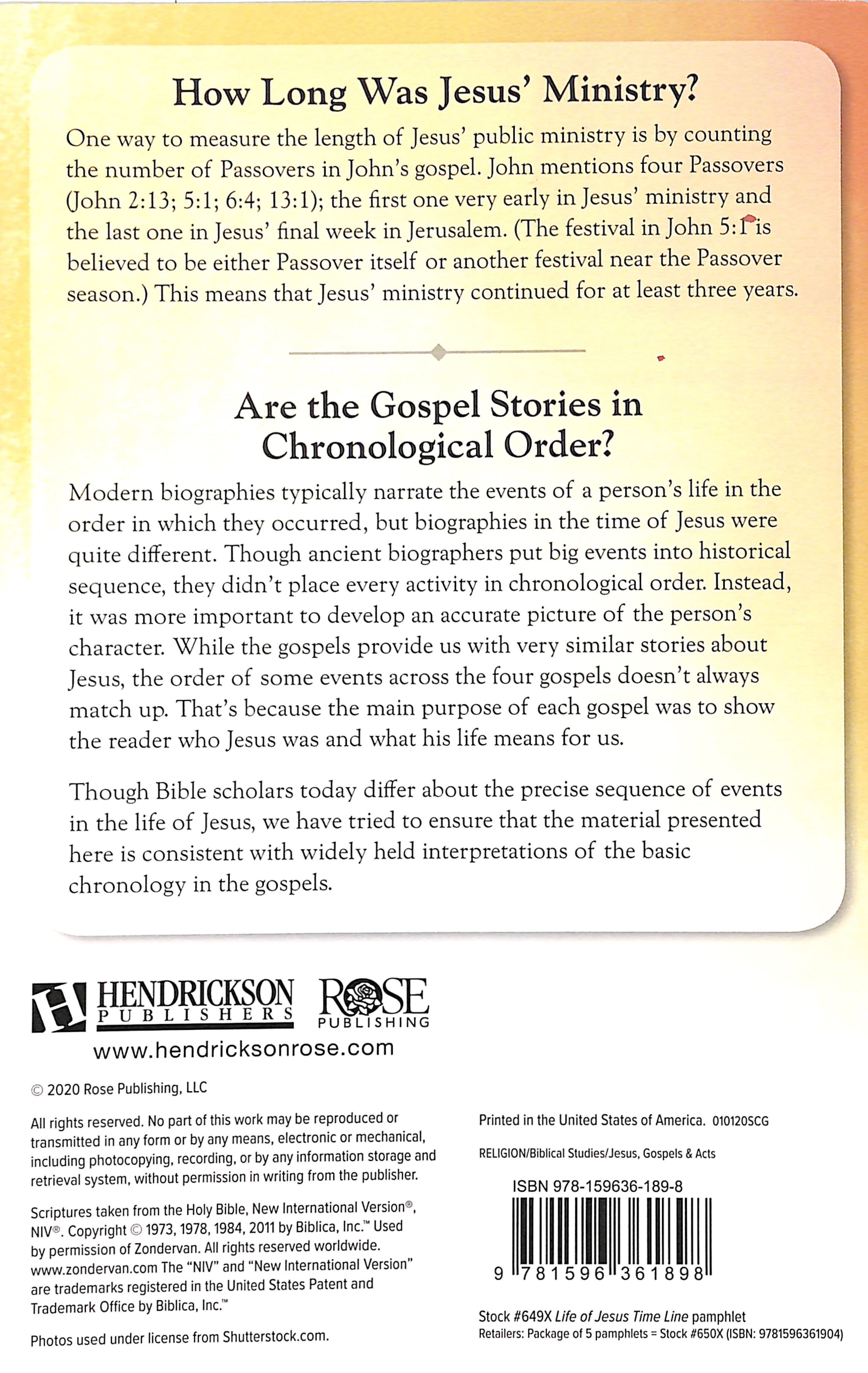 Life of Jesus Time Line:75 Events in the Life of Christ
