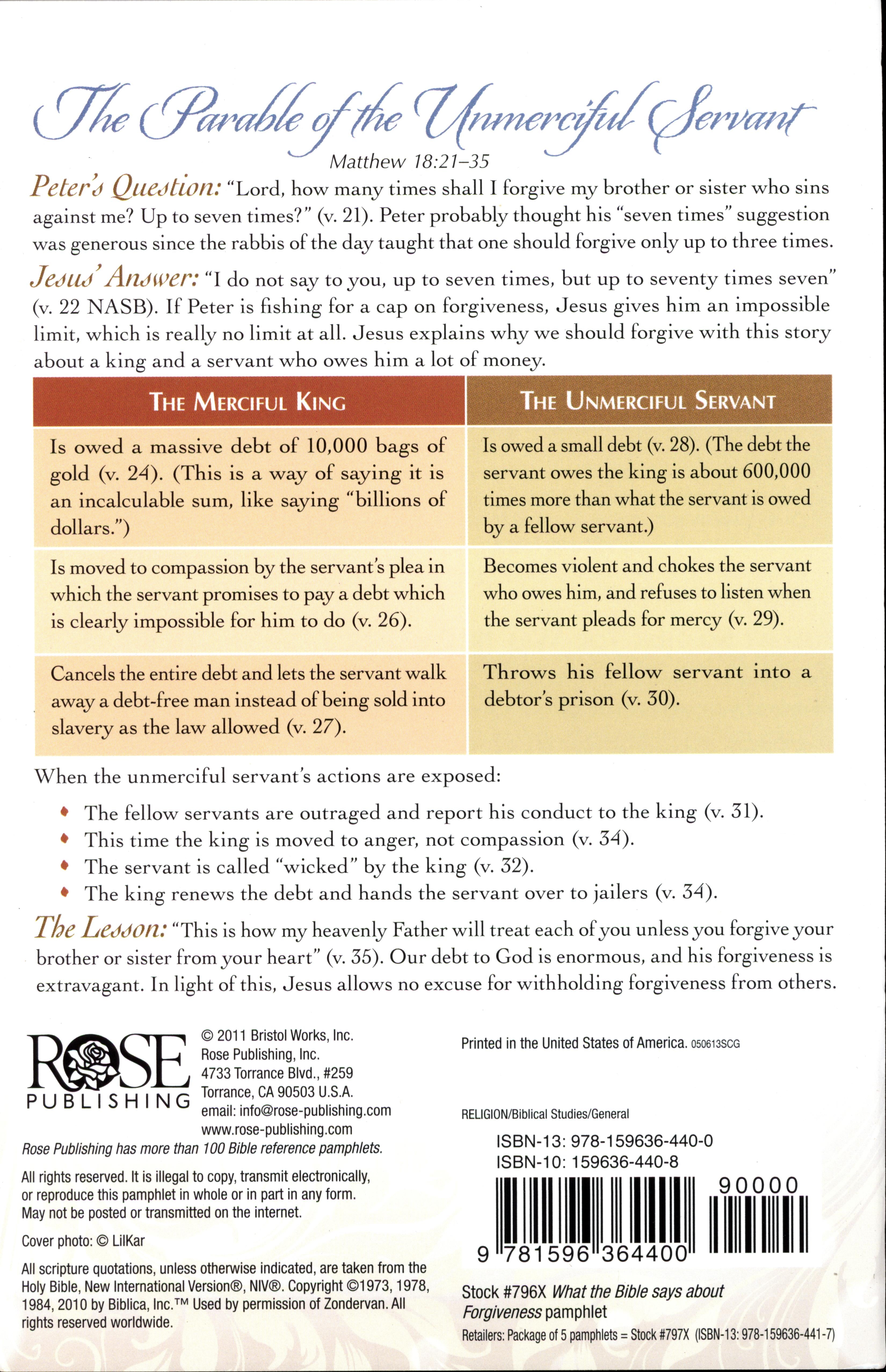 What the Bible Says About Forgiveness (Rose Guide Series)