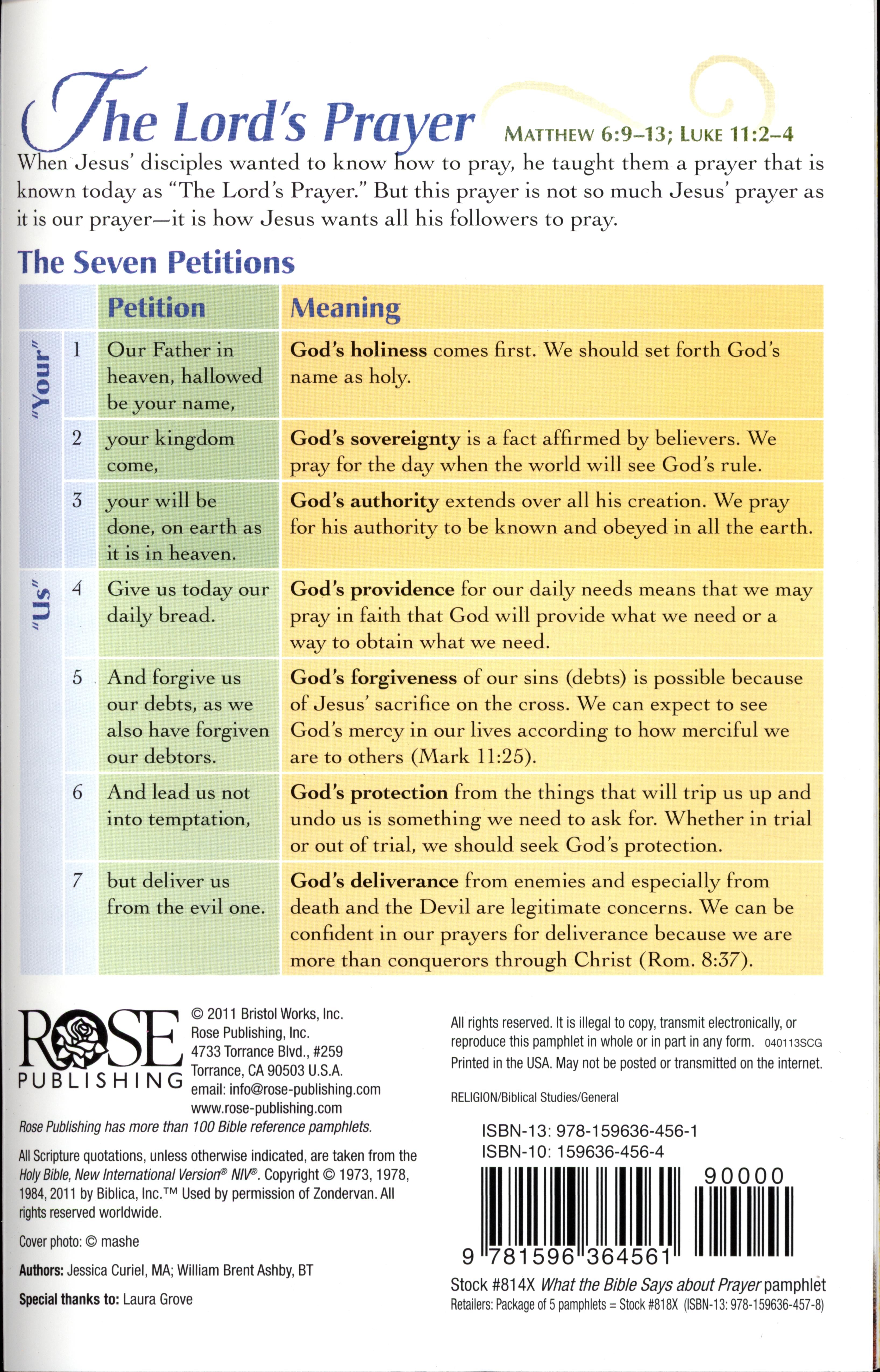 What the Bible Says About Prayer (Rose Guide Series)
