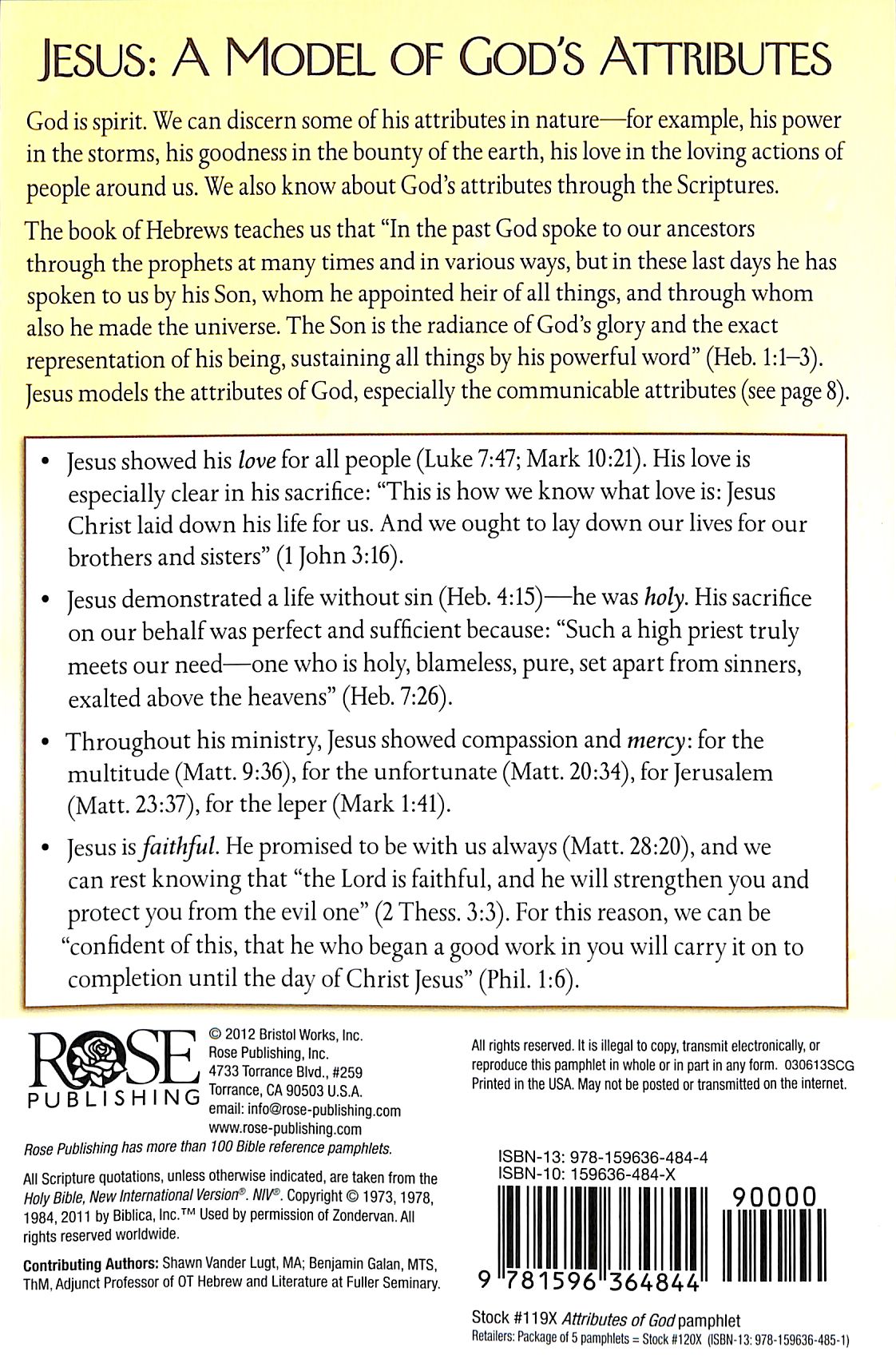 Attributes of God (Rose Guide Series)