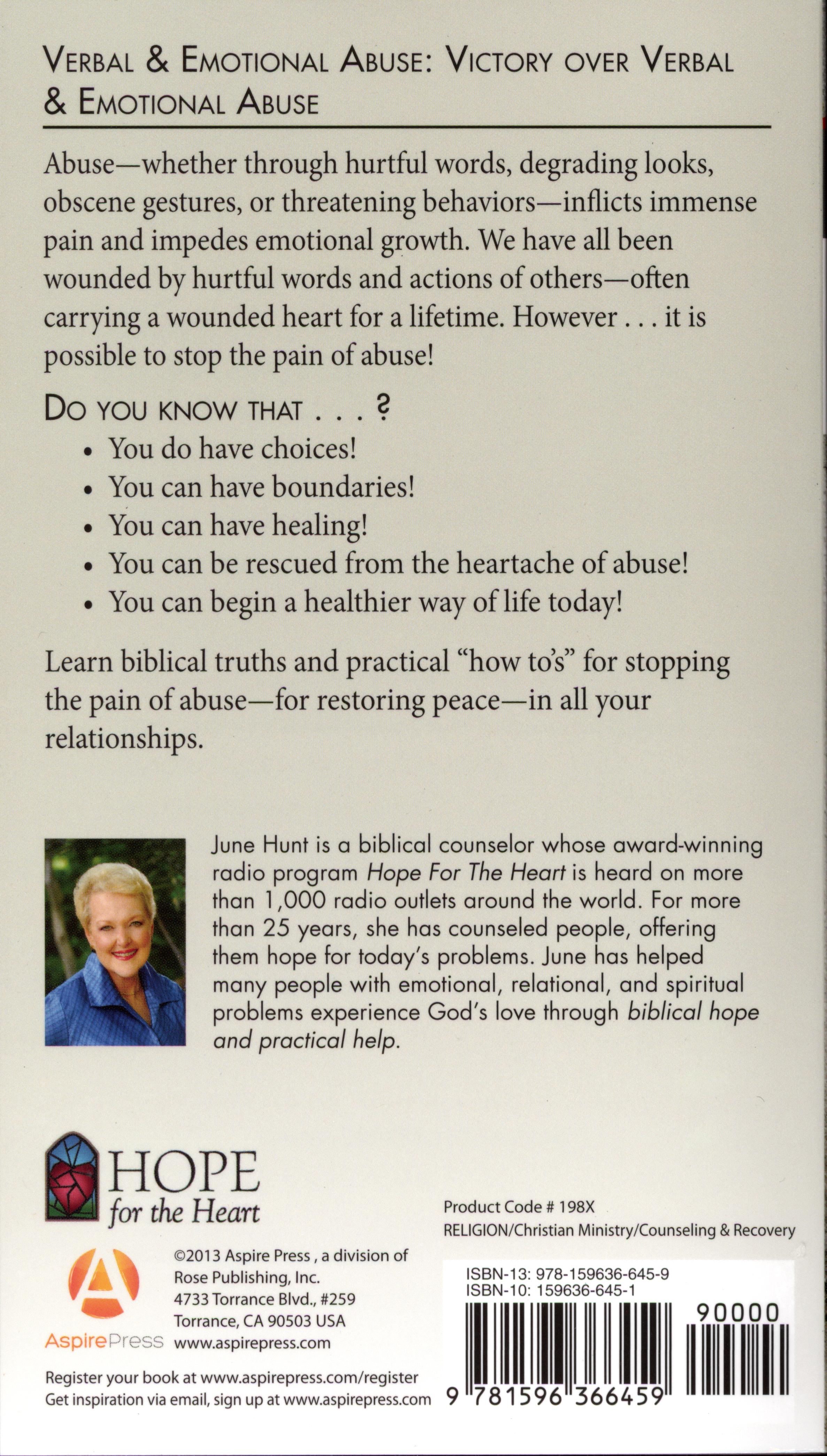 Verbal and Emotional Abuse (Hope For The Heart Series)