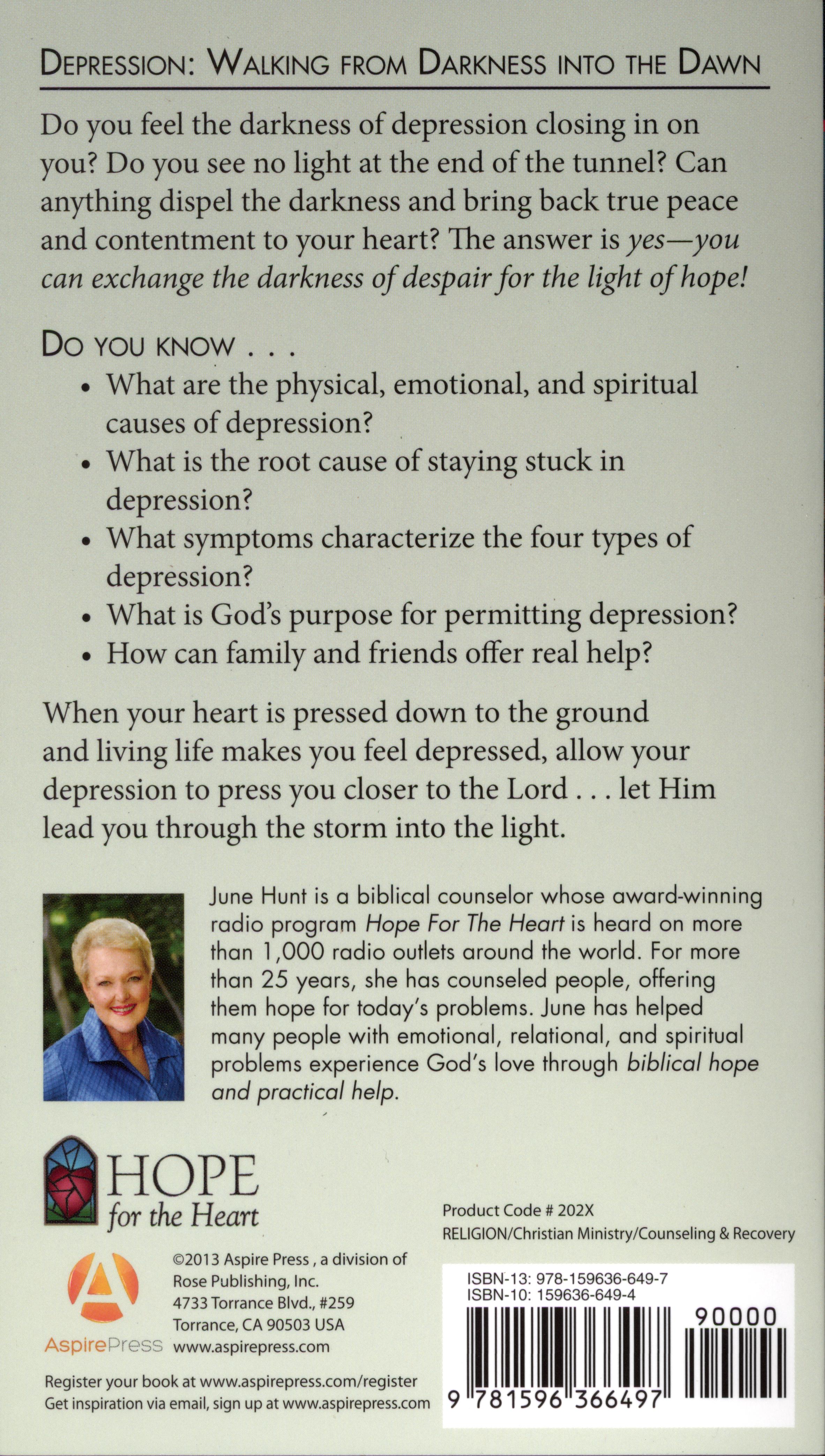 Depression (Hope For The Heart Series)