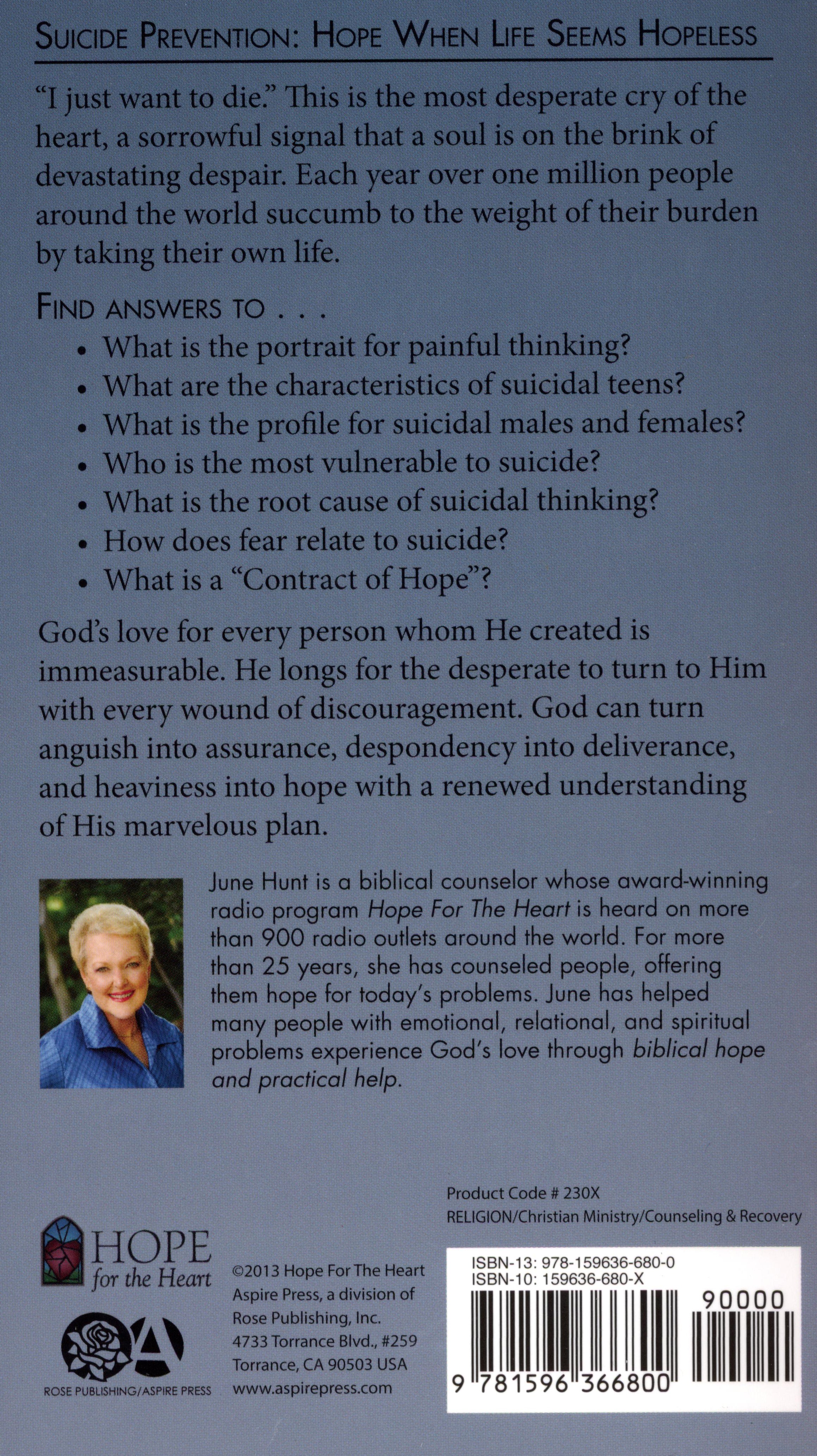 Suicide Prevention (Hope For The Heart Series)