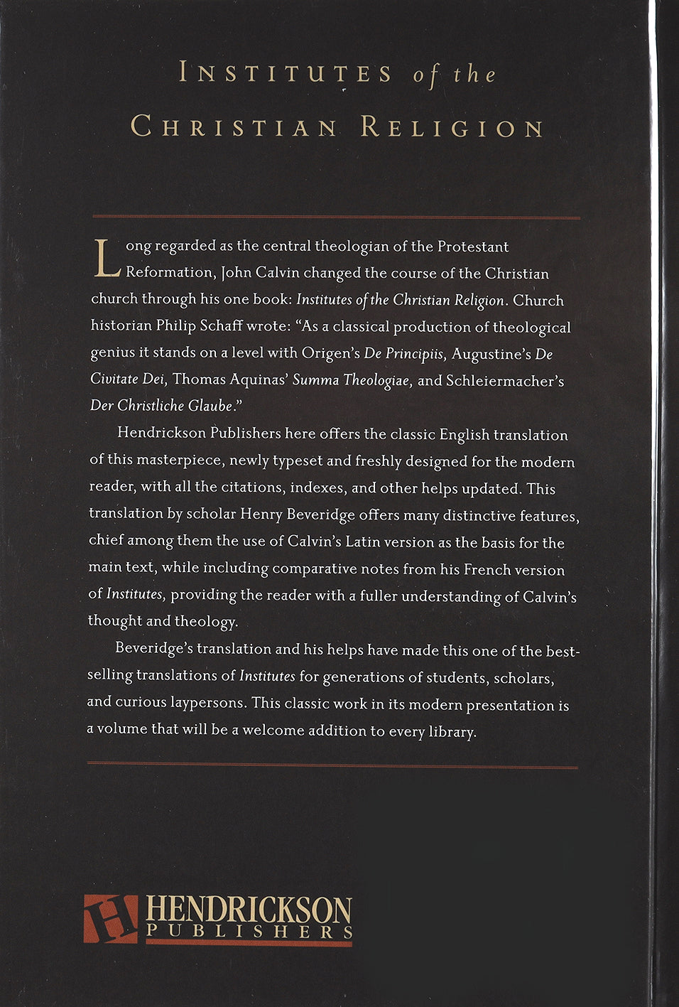 Institutes of the Christian Religion (Beveridge Translation)
