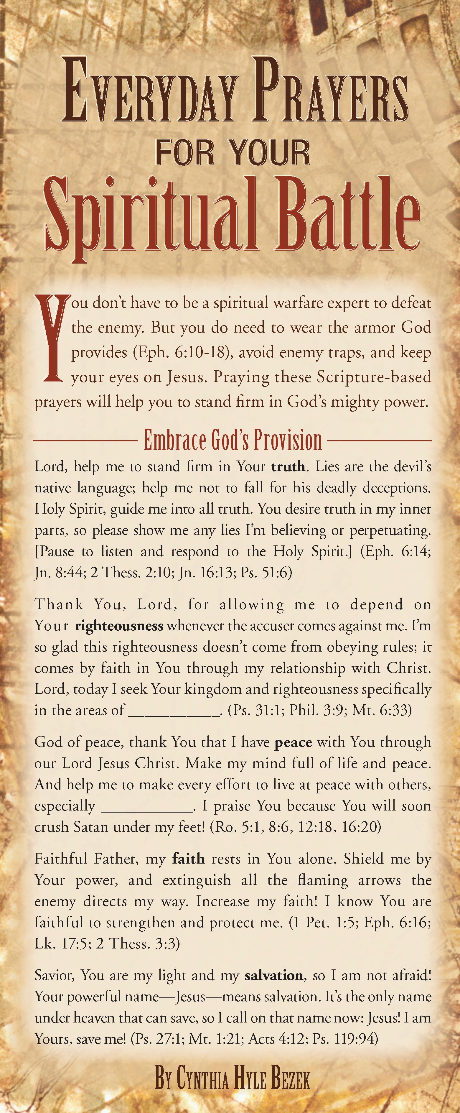 Everyday Prayers For Your Spiritual Battle (50 Pack)