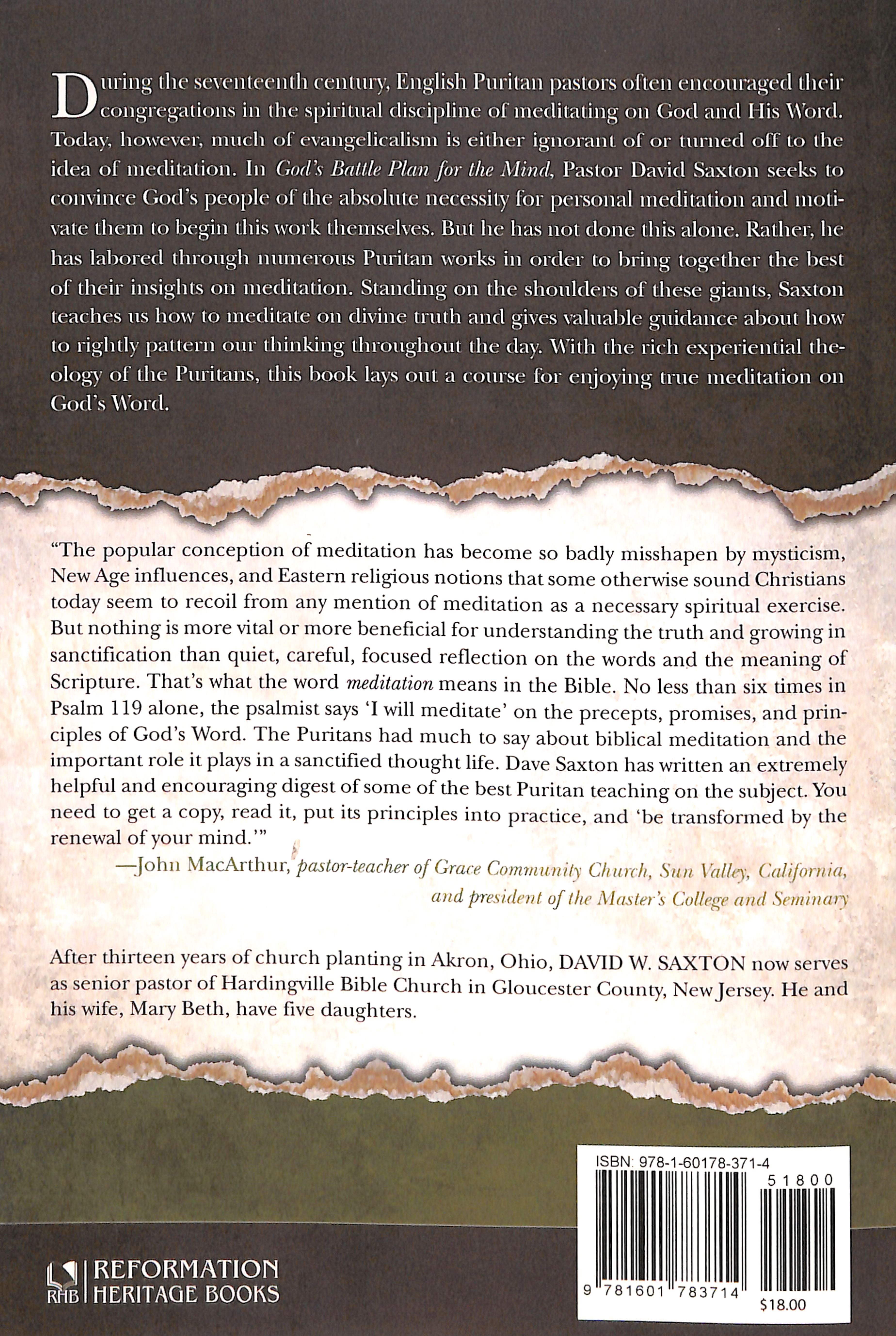 God's Battle Plan For the Mind: The Puritan Practice of Biblical Meditation
