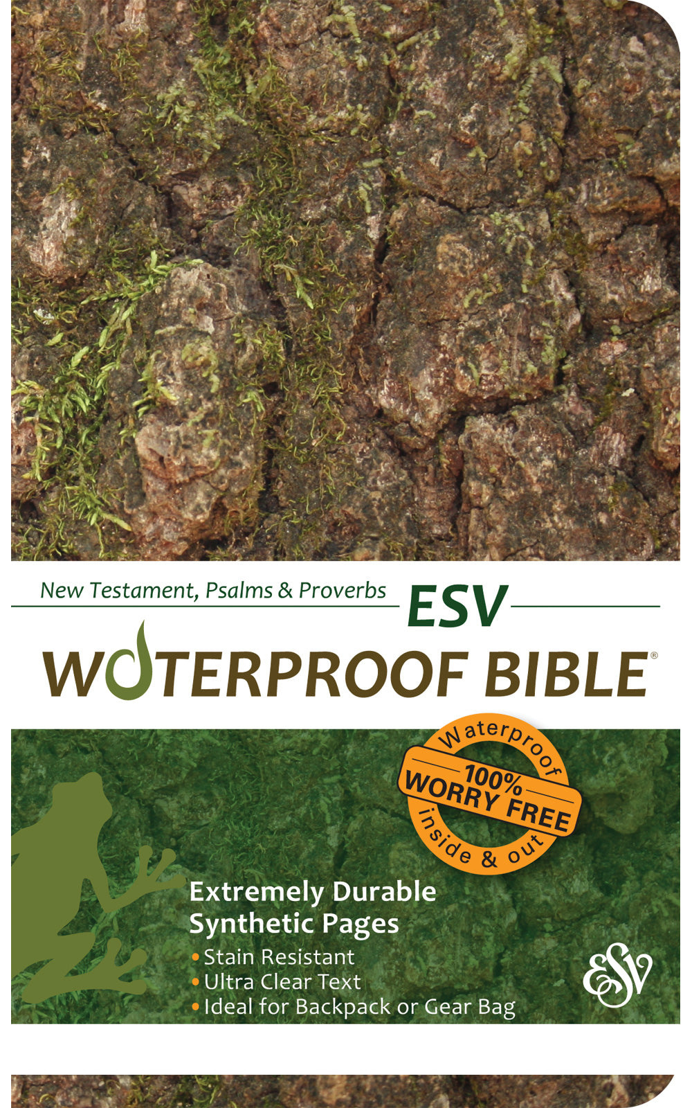 ESV Waterproof Bible New Testament Psalms and Proverbs Bark/ Camo (Black Letter Edition)