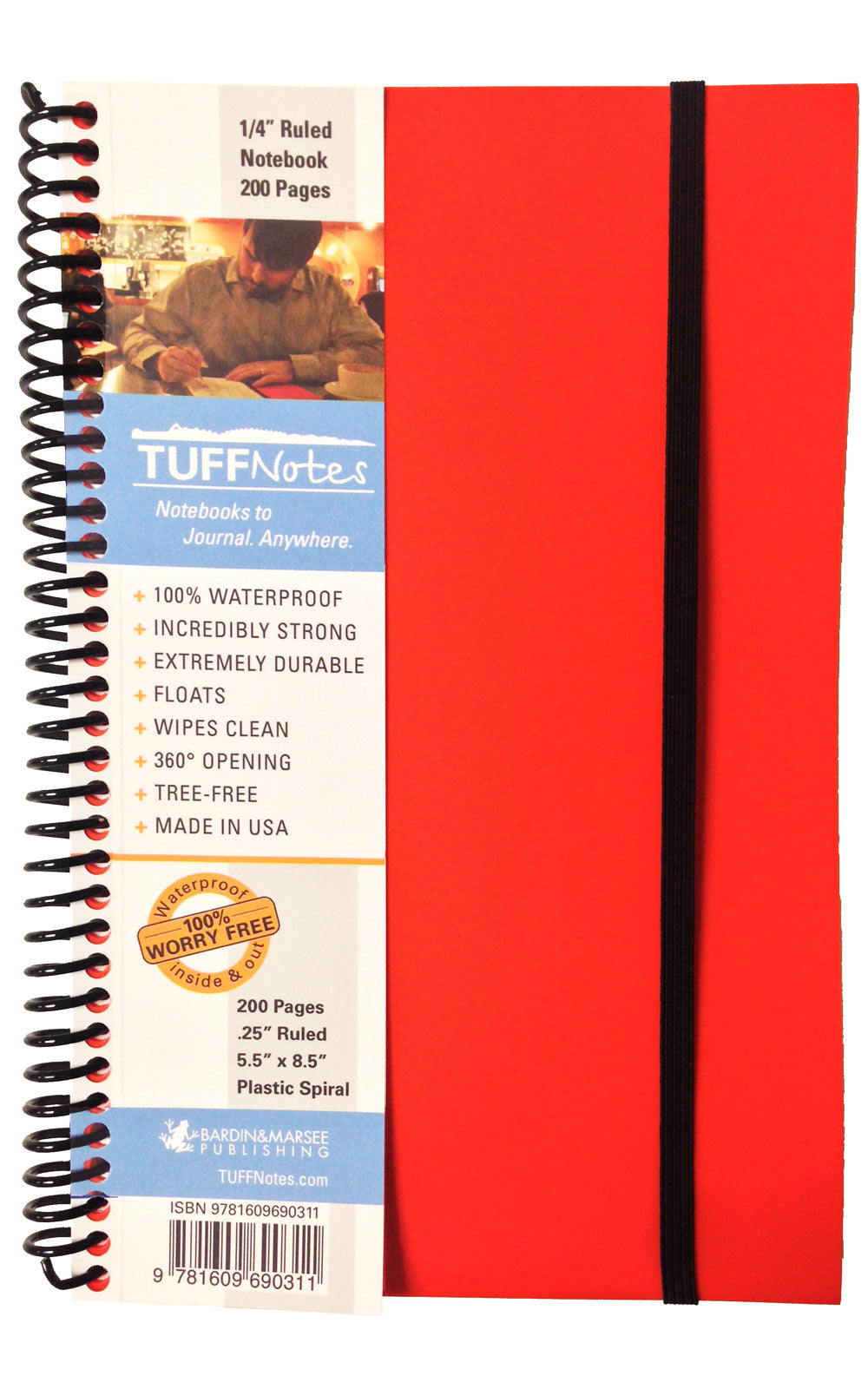 Tuffnotes Waterproof Notebook, Orange, Ruled