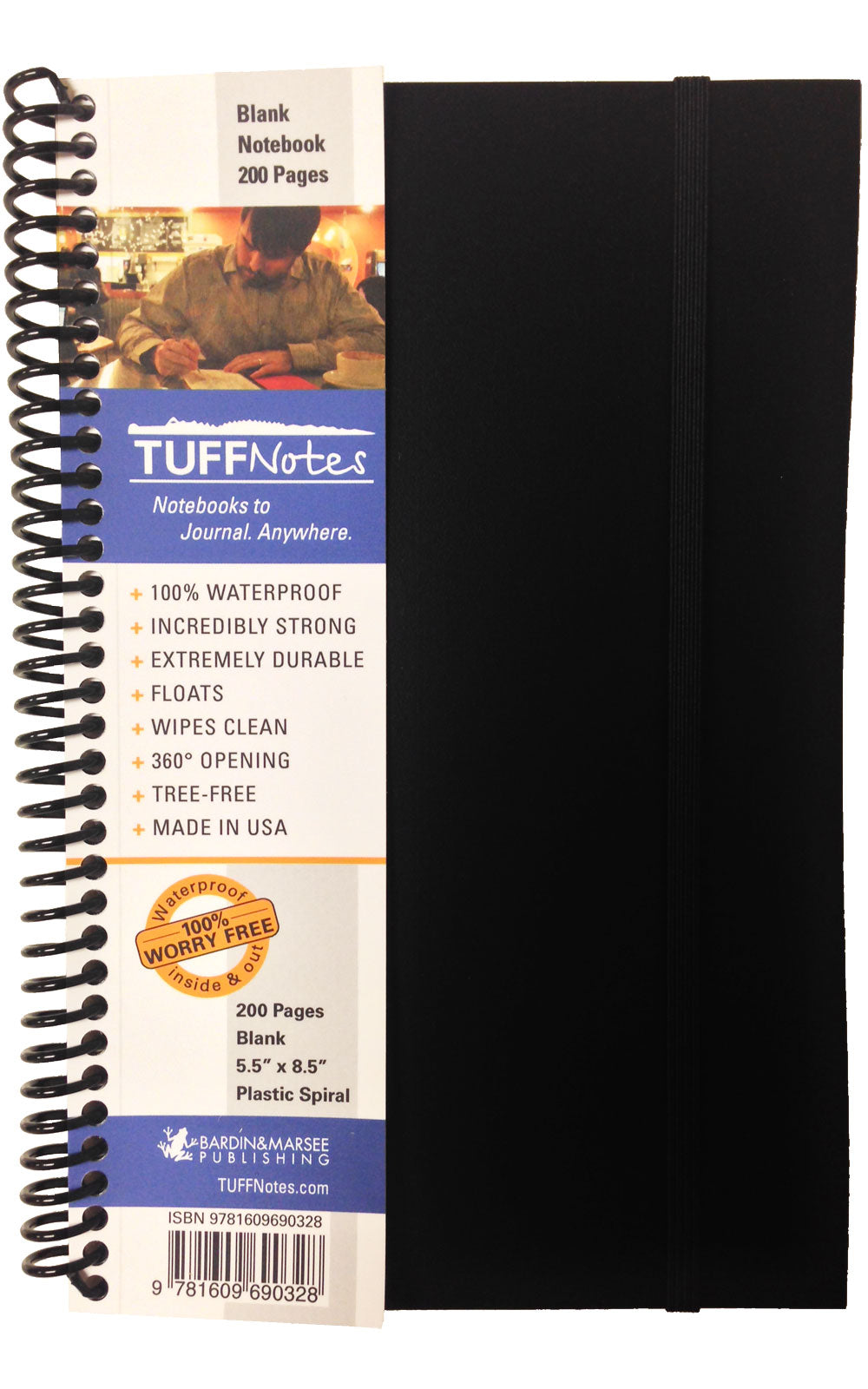 Tuffnotes Waterproof Notebook, Black, Blank