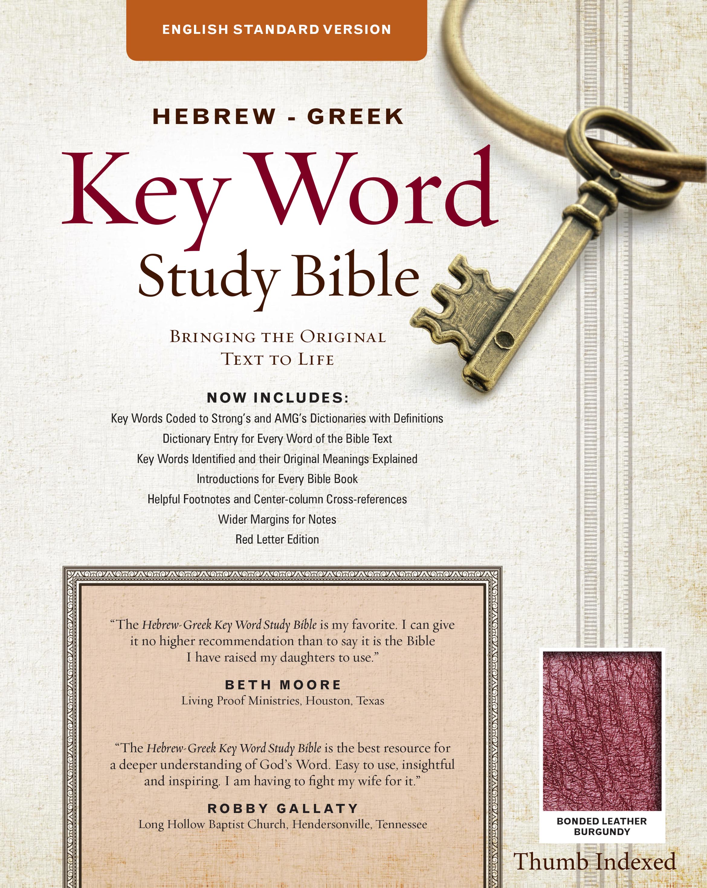 The ESV Hebrew-Greek Key Word Study Bible (Burgundy, Indexed)